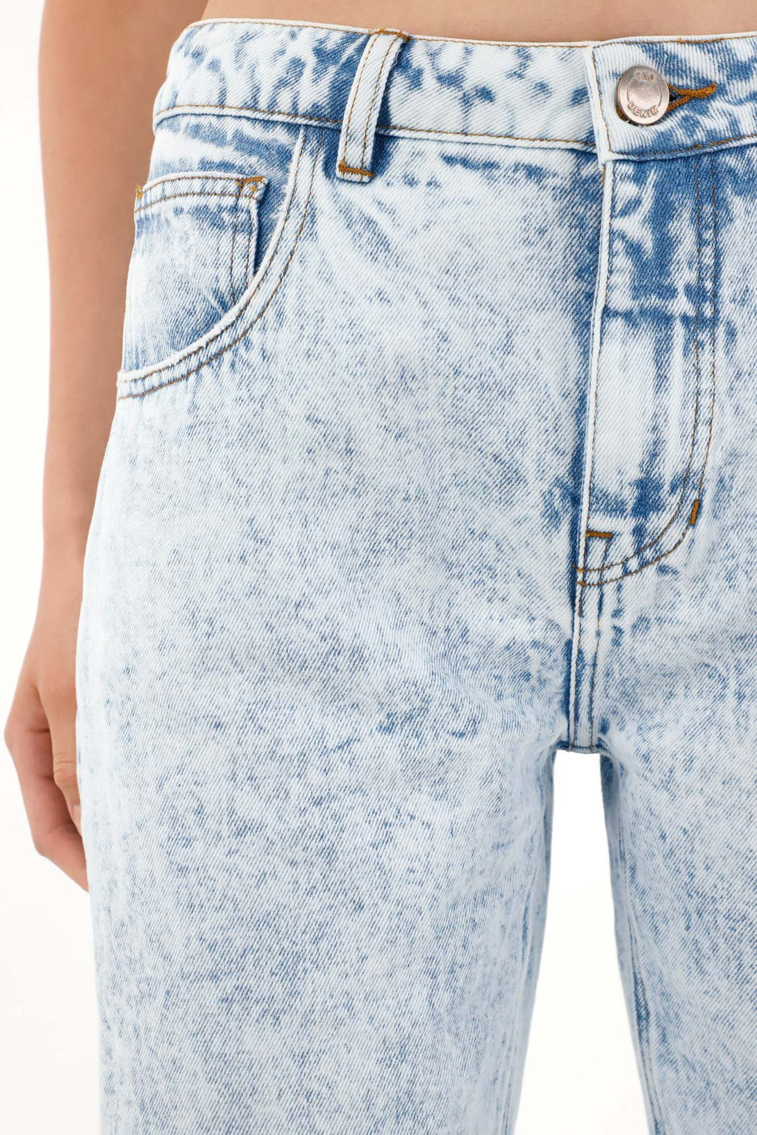 High-Waisted Distressed Straight Jeans for Women