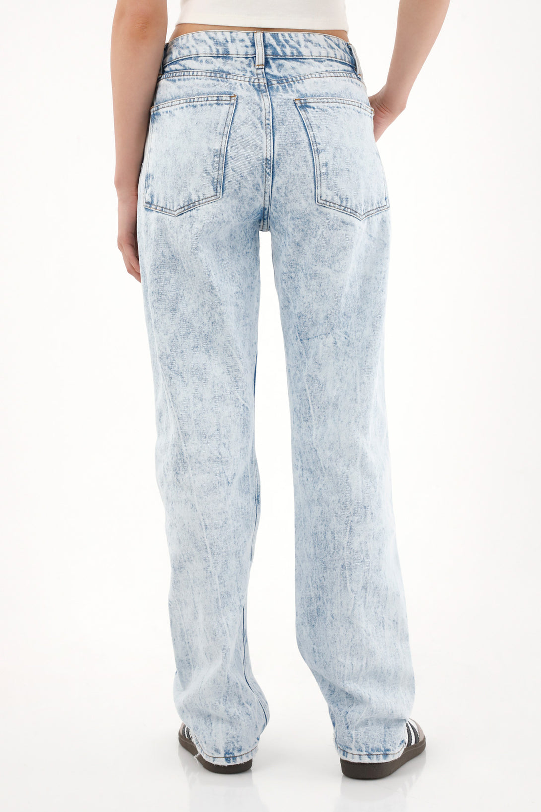 High-Waisted Distressed Straight Jeans for Women