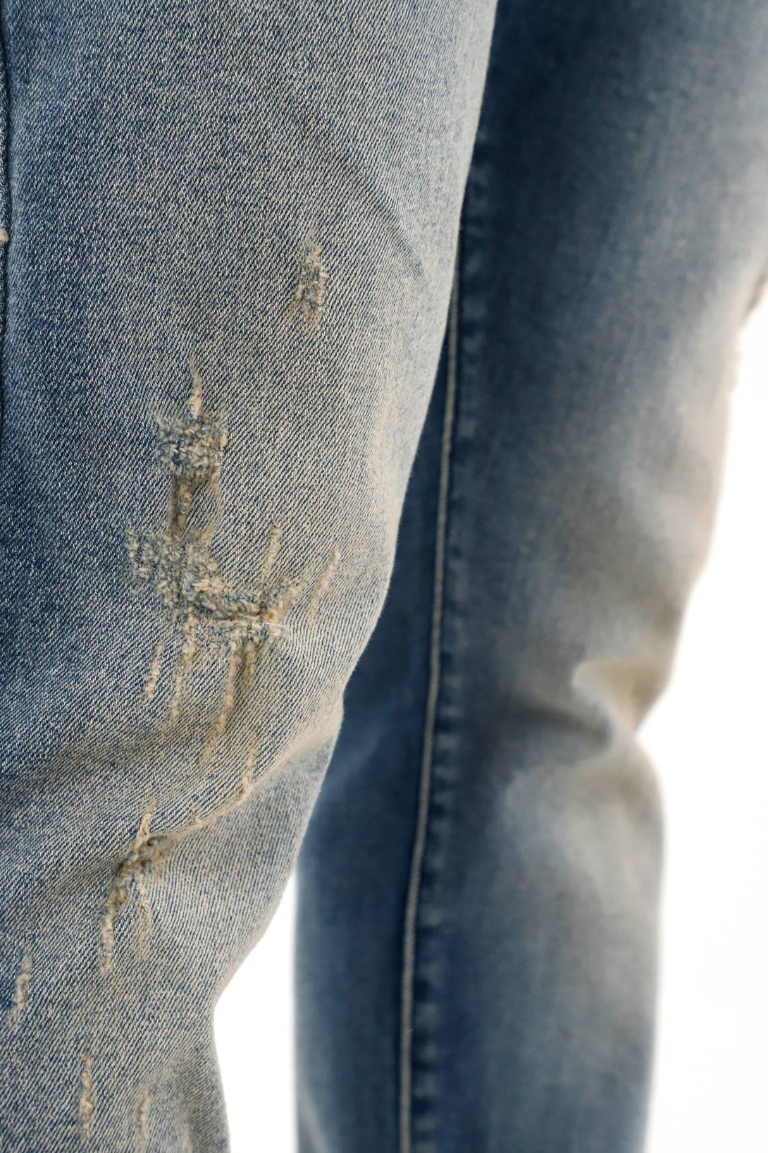 Medium Rise Blue Skinny Jeans for Men