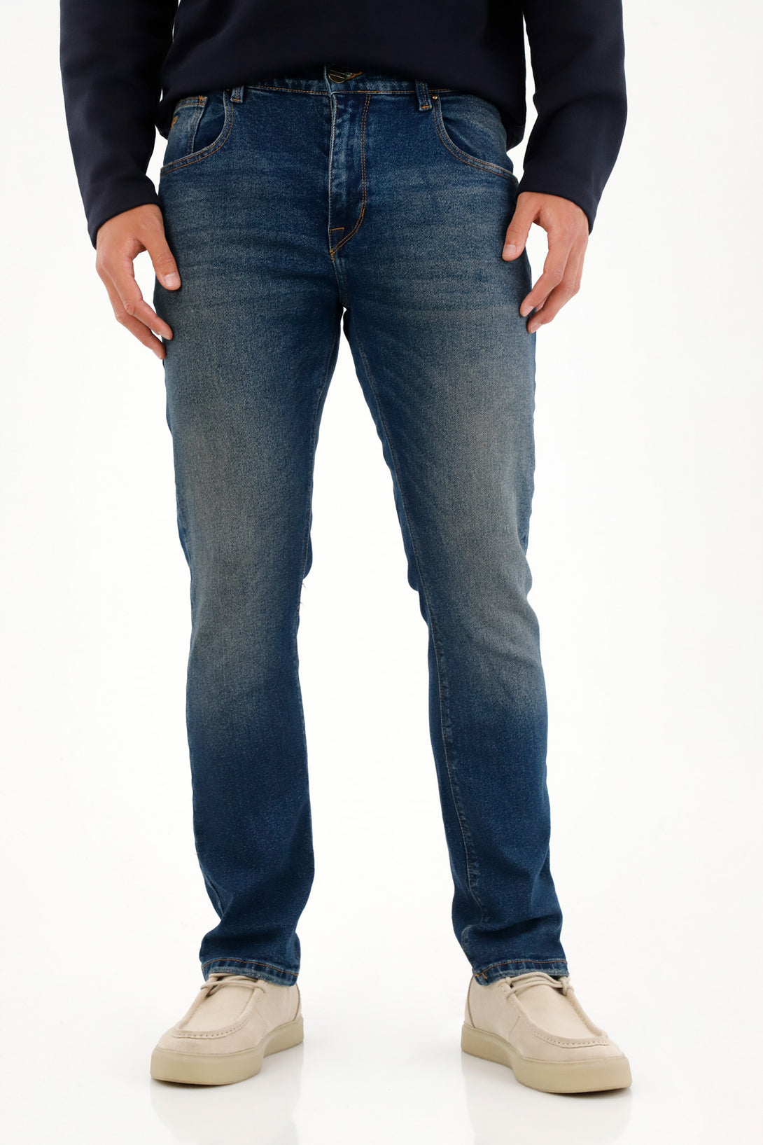 Men's Medium Rise Nudy Jeans with Embroidery