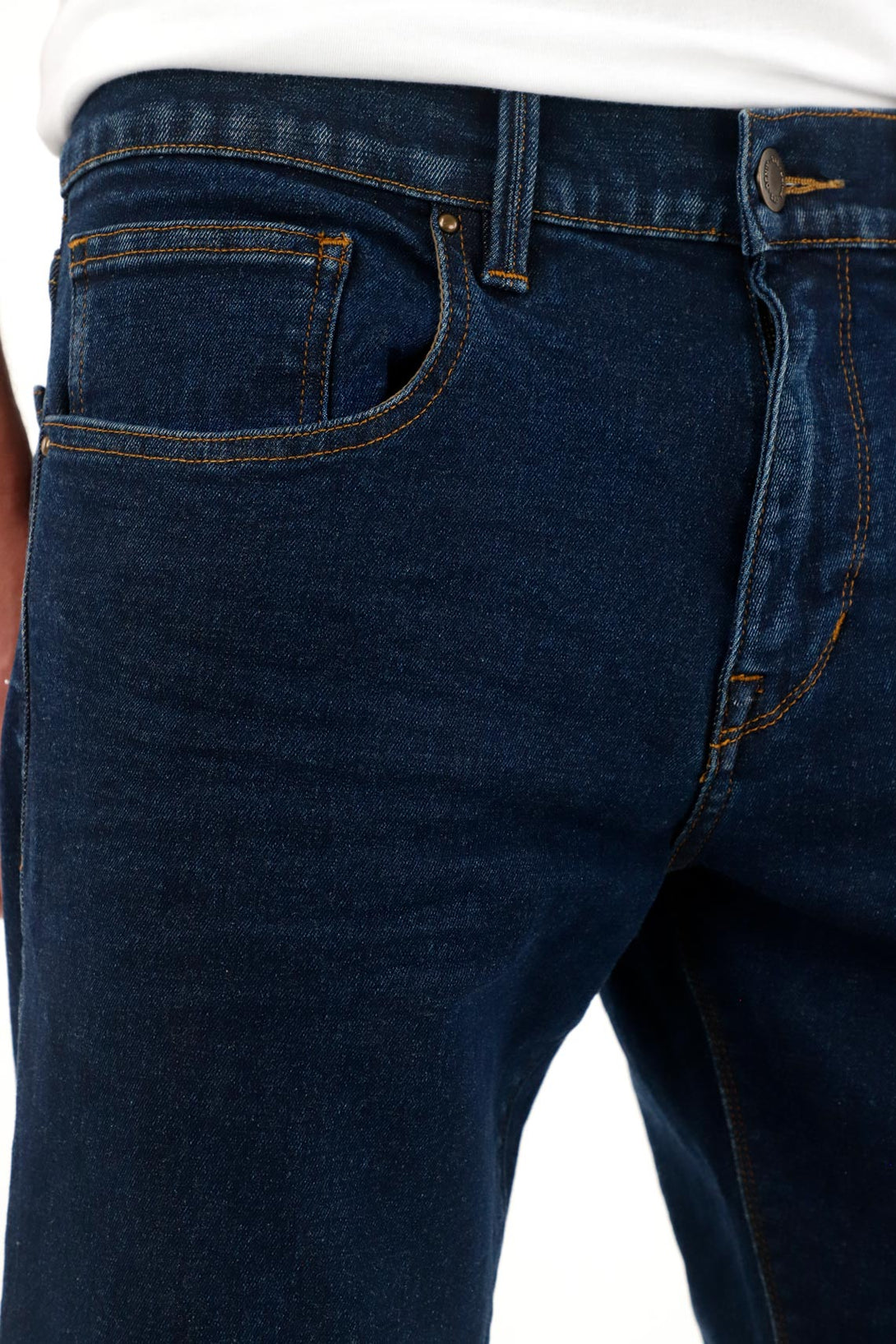 Jean Recto de tiro medio azul oscuro para hombre