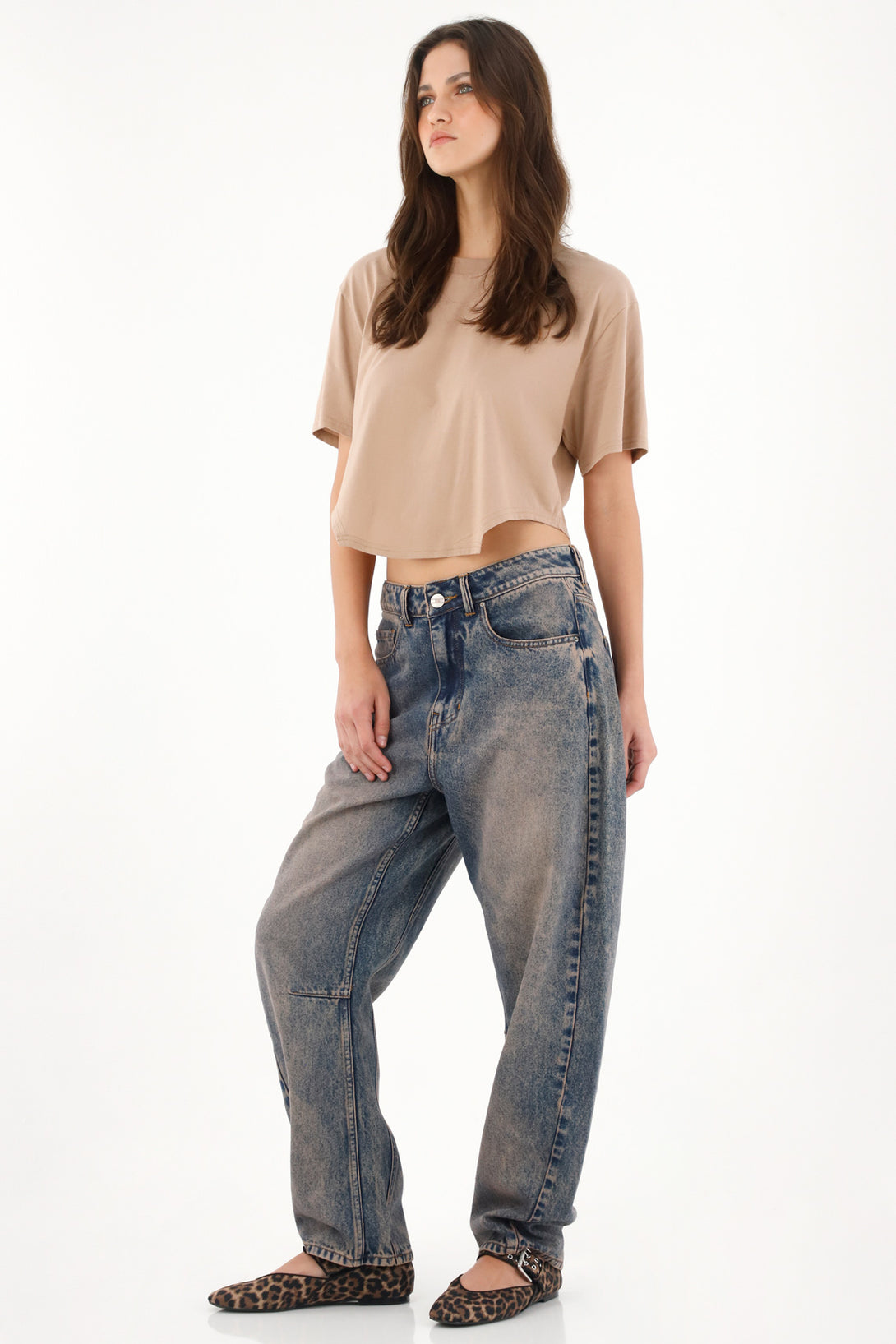 Women's Low Rise Horseshoe Jeans with Heavy Distressing