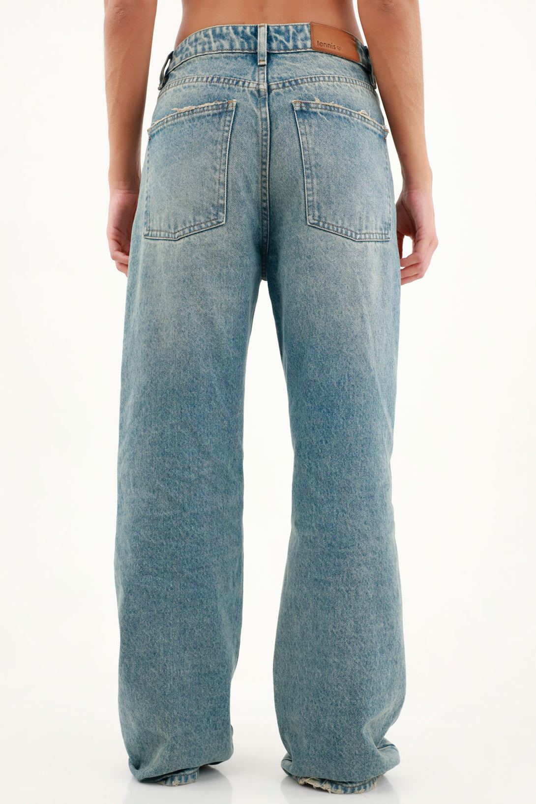 Women's Mid-Rise Straight Jeans with Glitter Accents