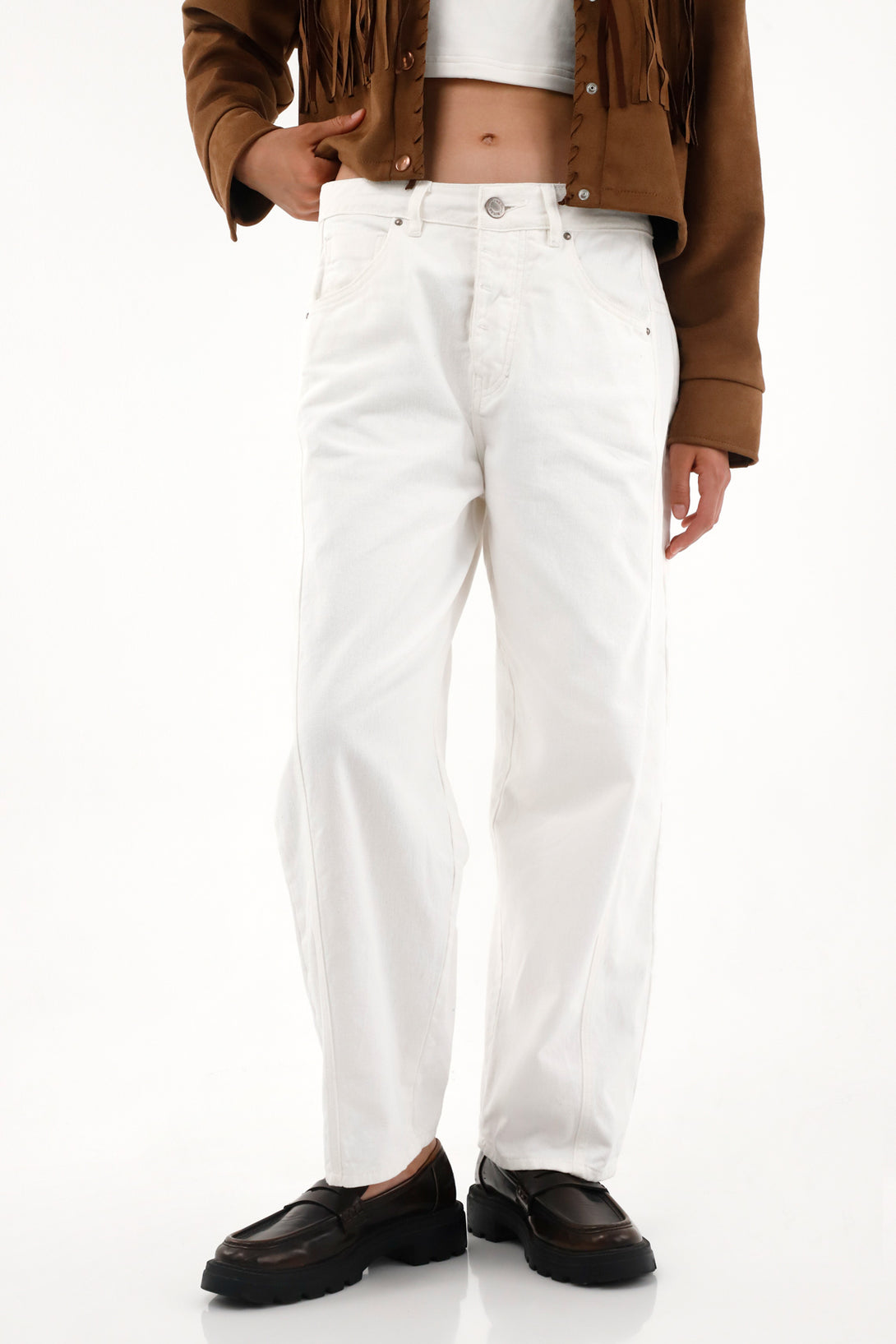 Women's Low-Rise Raw Denim Horseshoe Jeans