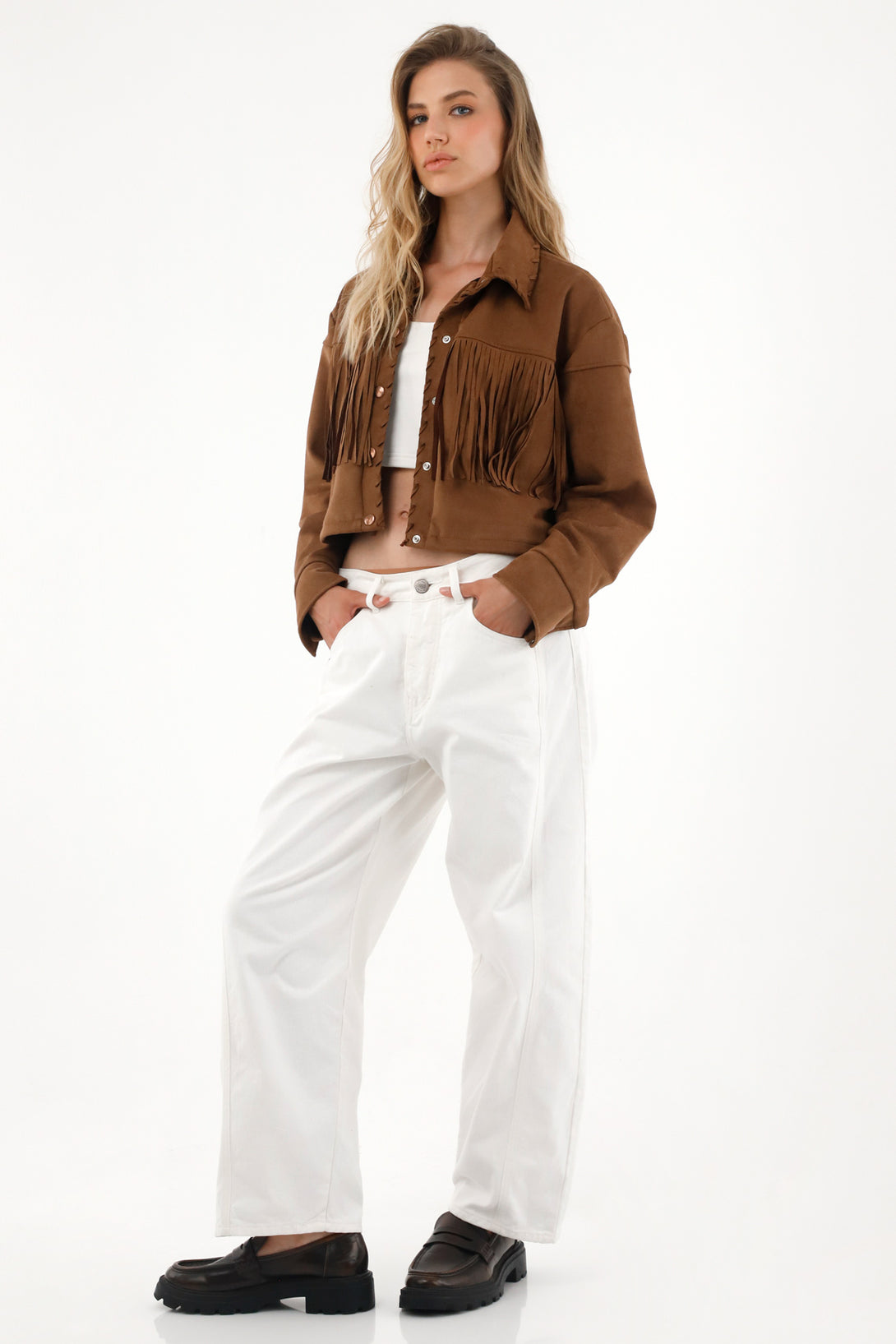 Women's Low-Rise Raw Denim Horseshoe Jeans