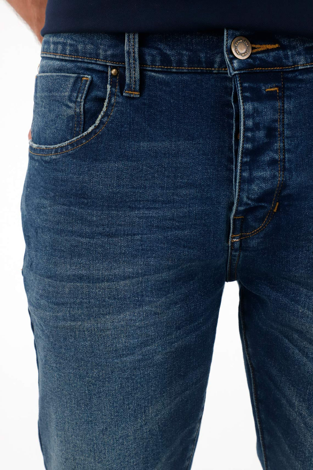 Jean Skinny tiro medio azul para hombre