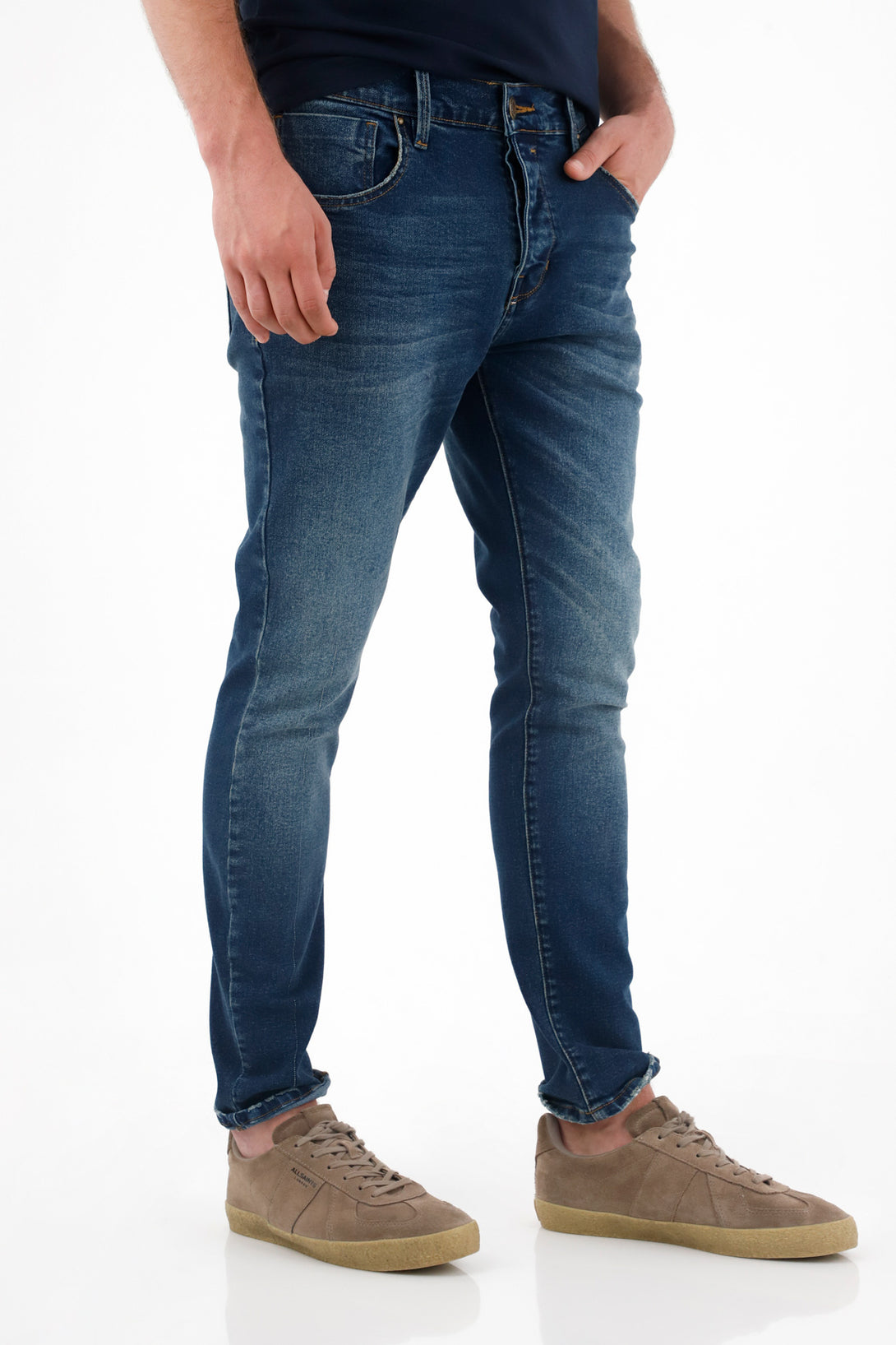 Jean Skinny tiro medio azul para hombre