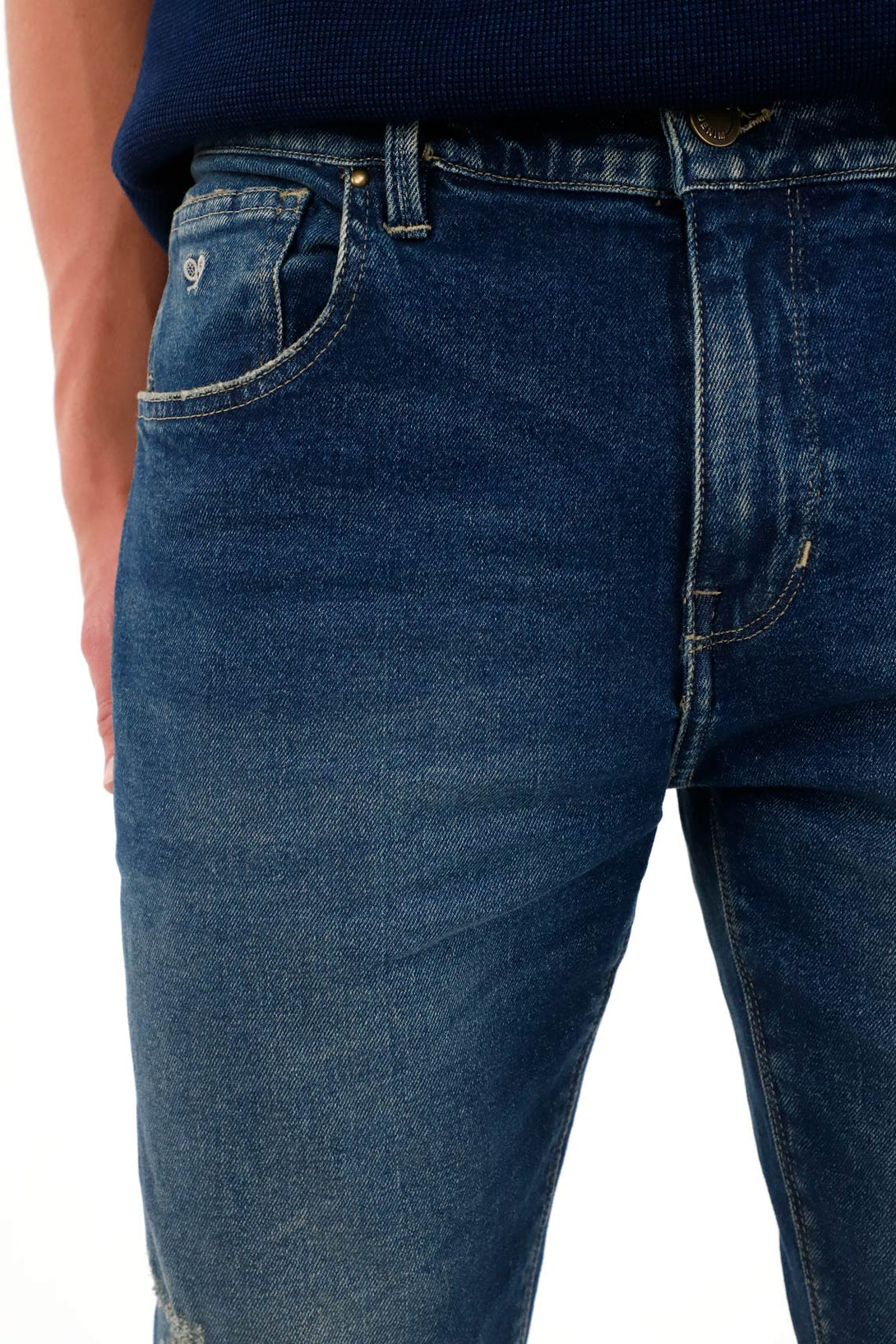 Medium Rise Dark Denim Nudy Jeans for Men