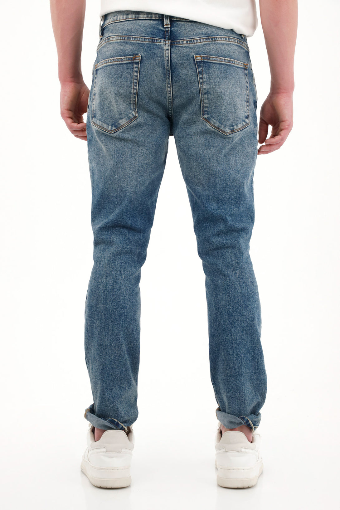 Men's Medium Rise Blue Skinny Jeans