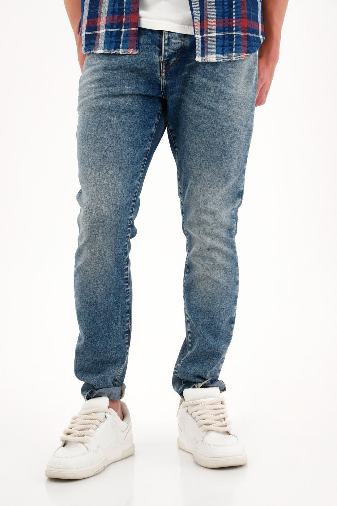 Men's Medium Rise Blue Skinny Jeans