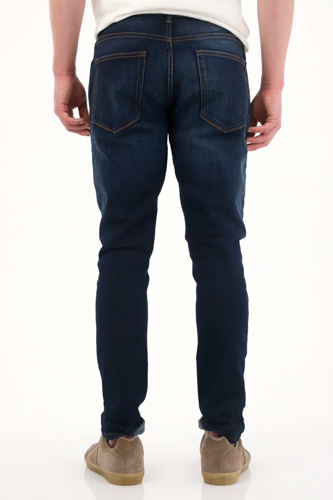 Men's Dark Blue Medium Rise Super Skinny Jeans