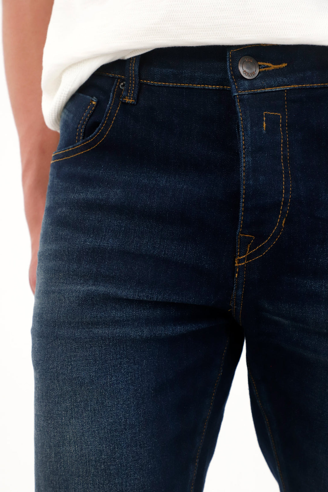 Men's Dark Blue Medium Rise Super Skinny Jeans