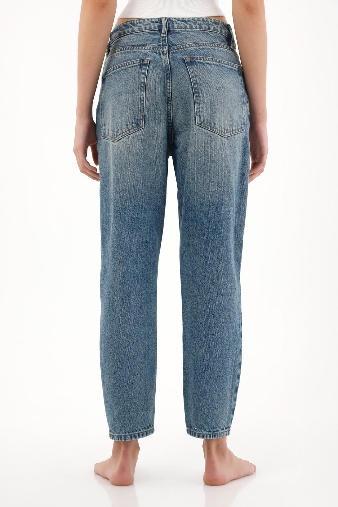 High-Waisted Crop Mom Jeans for Women