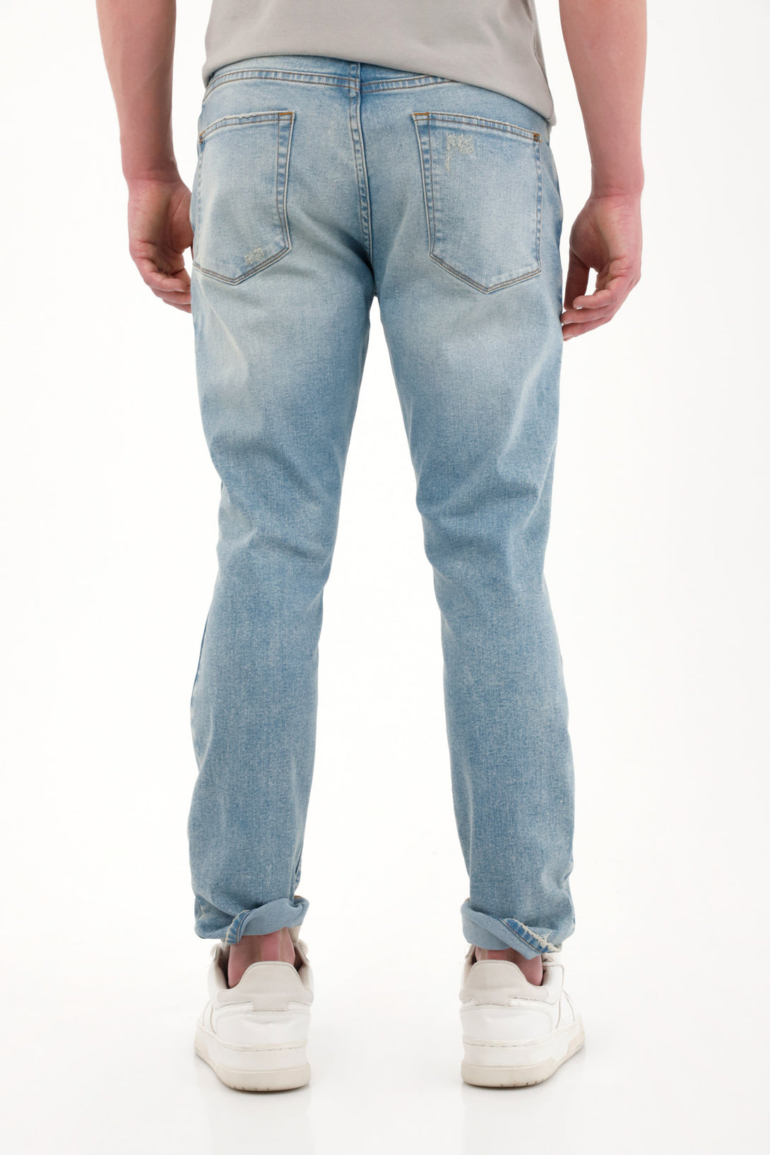Jean Skinny con desgastes azul medio para hombre