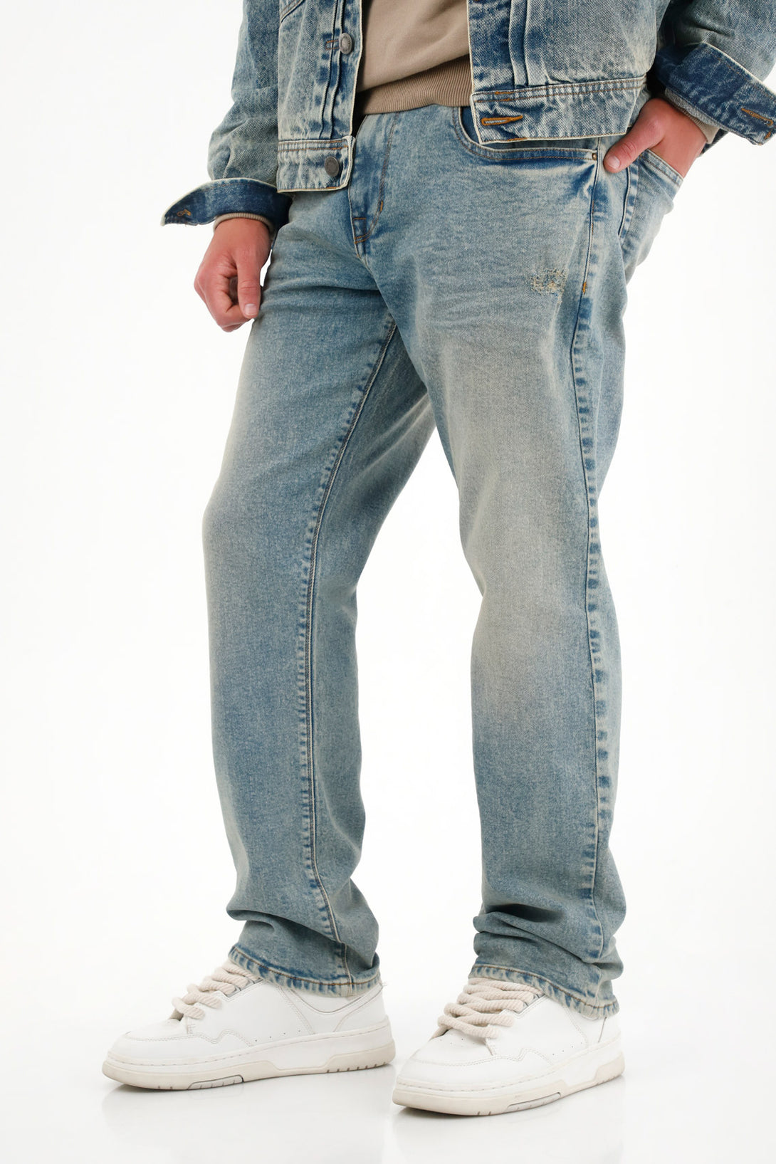 Jean Recto con dirty azul claro para hombre