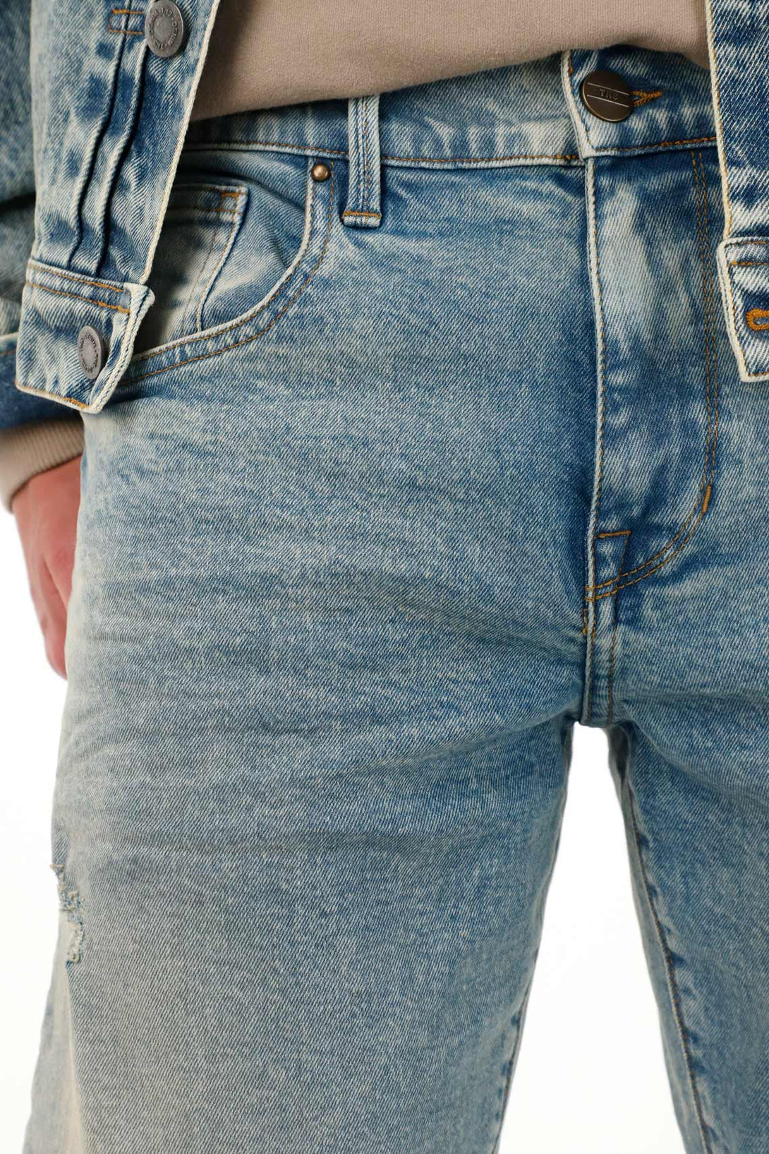 Jean Recto con dirty azul claro para hombre
