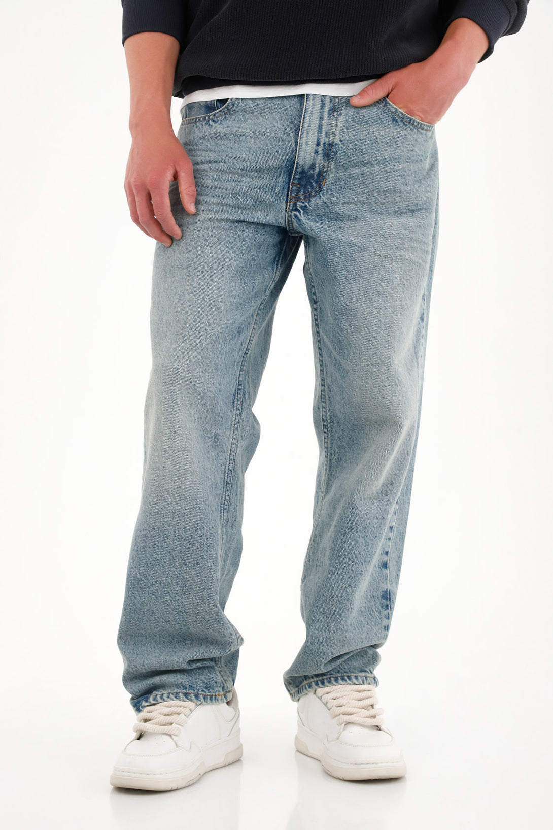 Jean Loose fit de silueta amplia azul medio para hombre