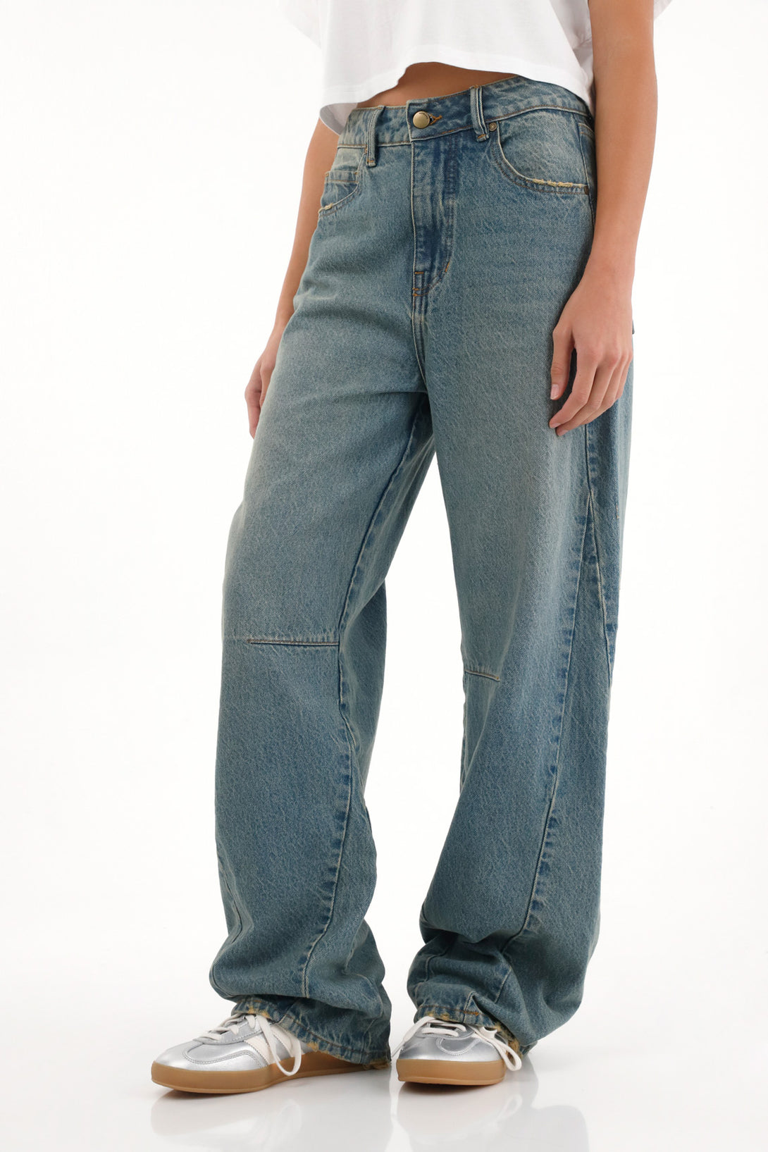 Jean Wide Leg tono medio para mujer