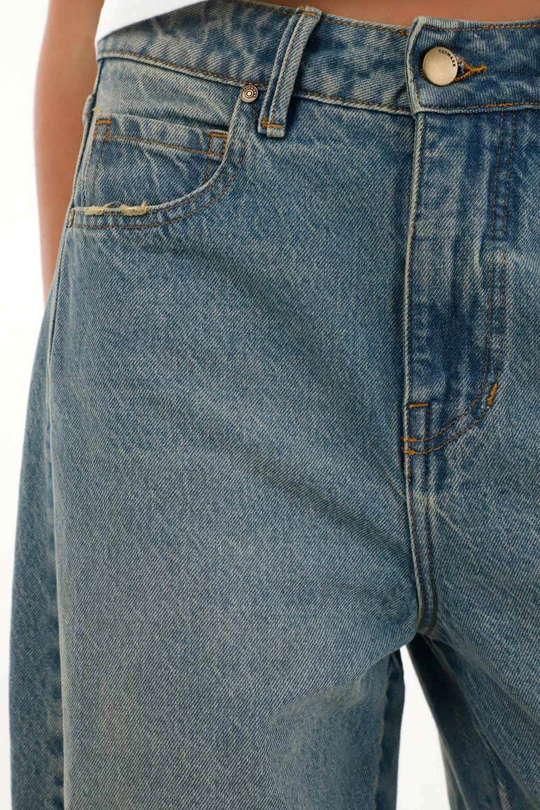 Jean Wide Leg tono medio para mujer