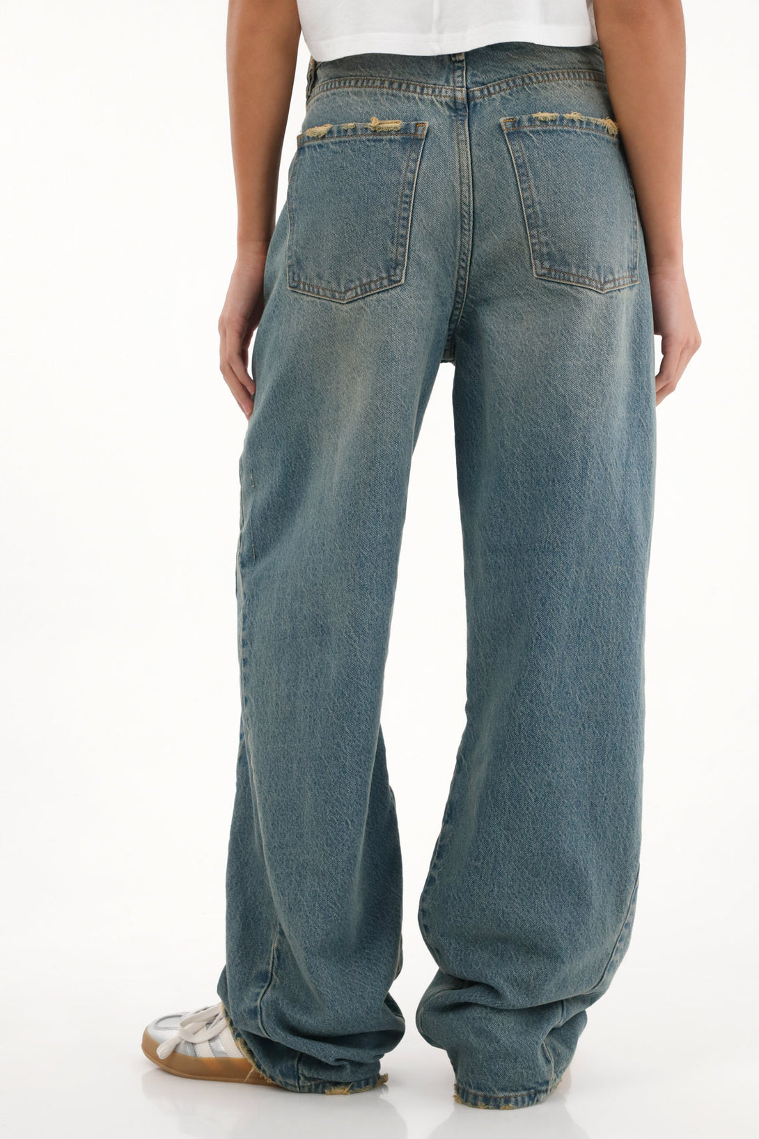 Jean Wide Leg tono medio para mujer