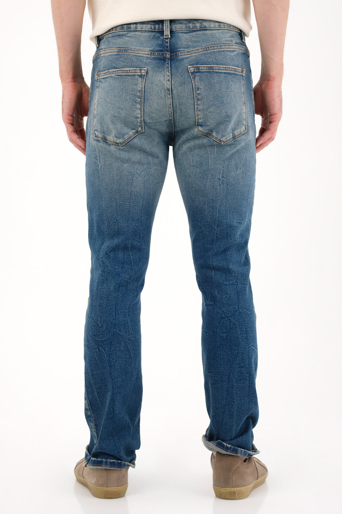 Blue Cracked Effect Nudy Jeans for Men