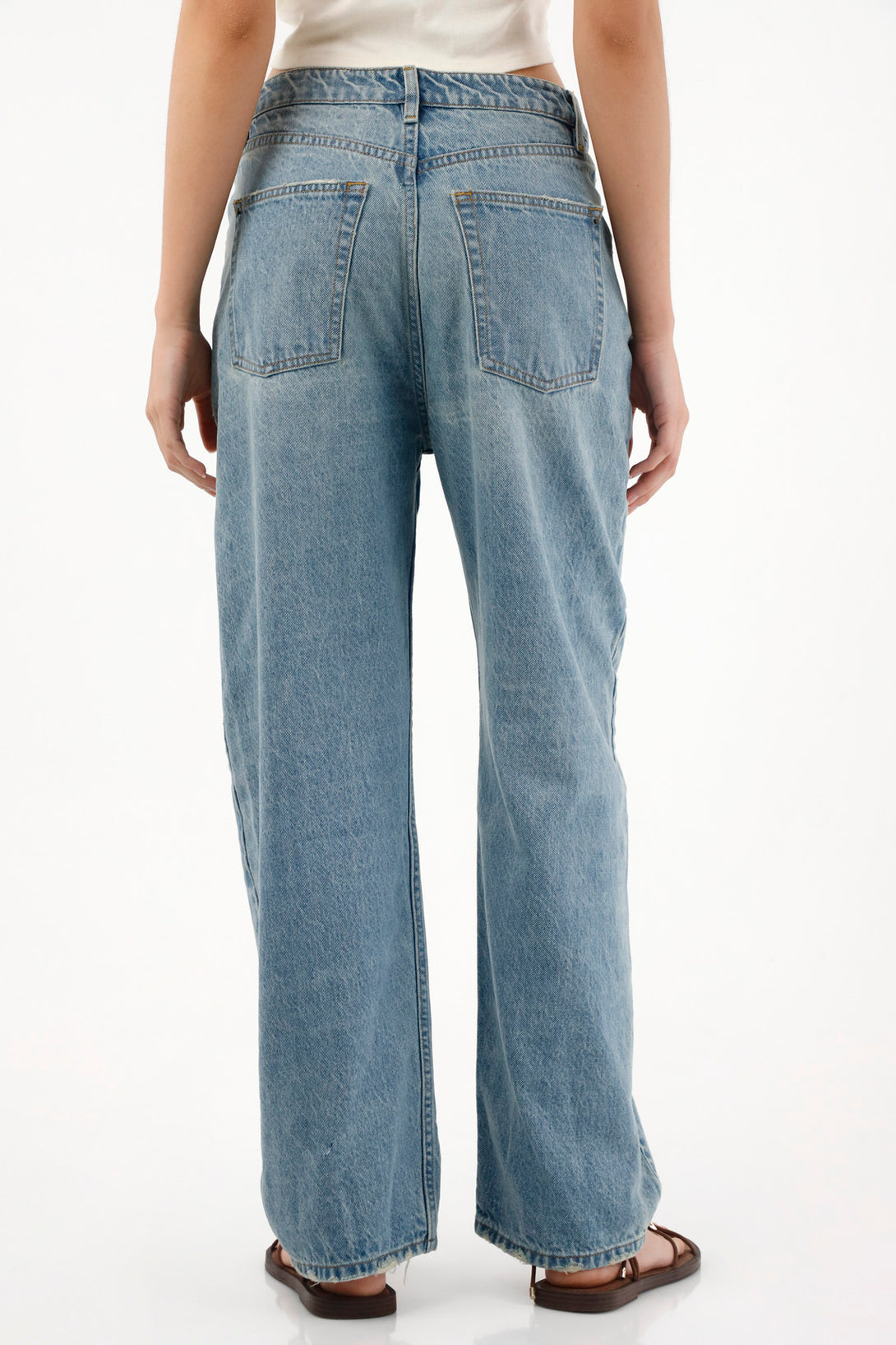 Jean para mujer tennis, jeans recto  plano pesado cintura con pretina