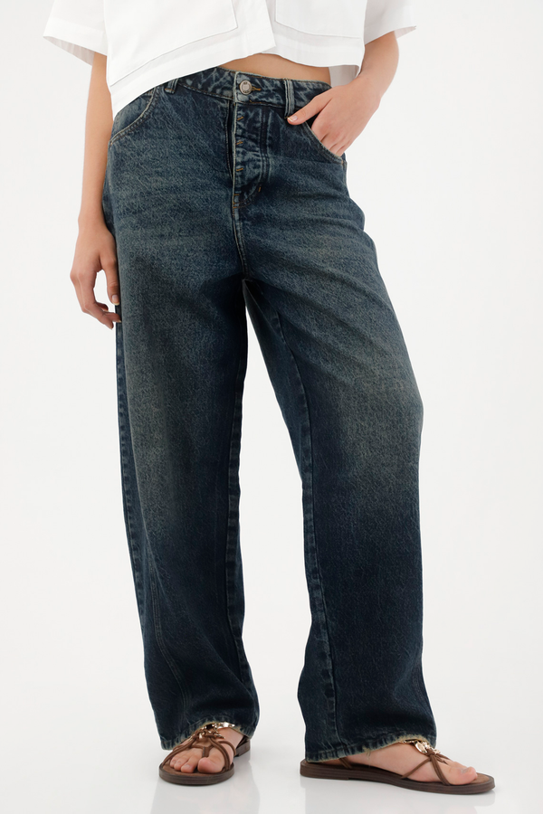 Jean Horseshoe tono oscuro para mujer