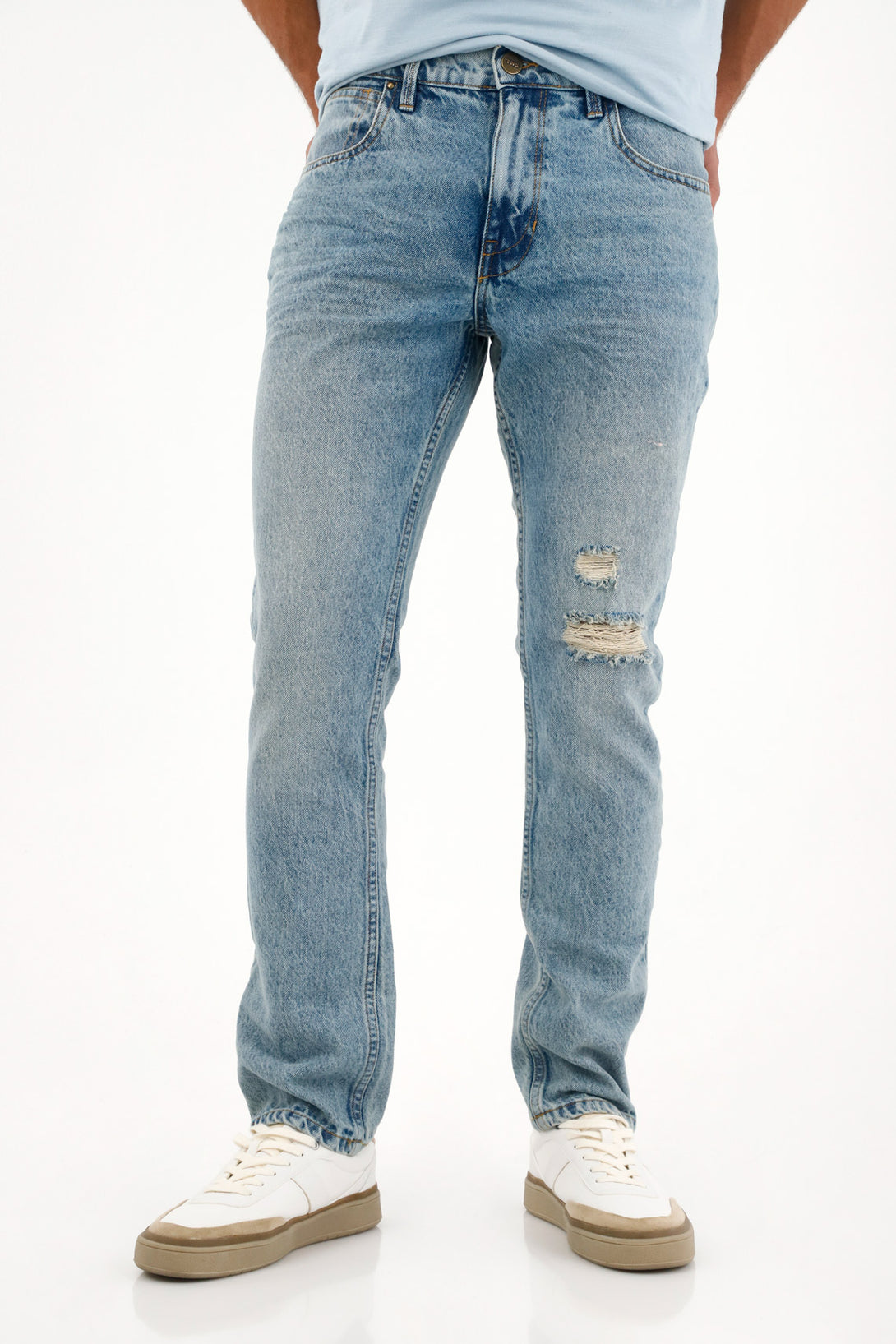 Men's Classic Blue Ripped Jeans