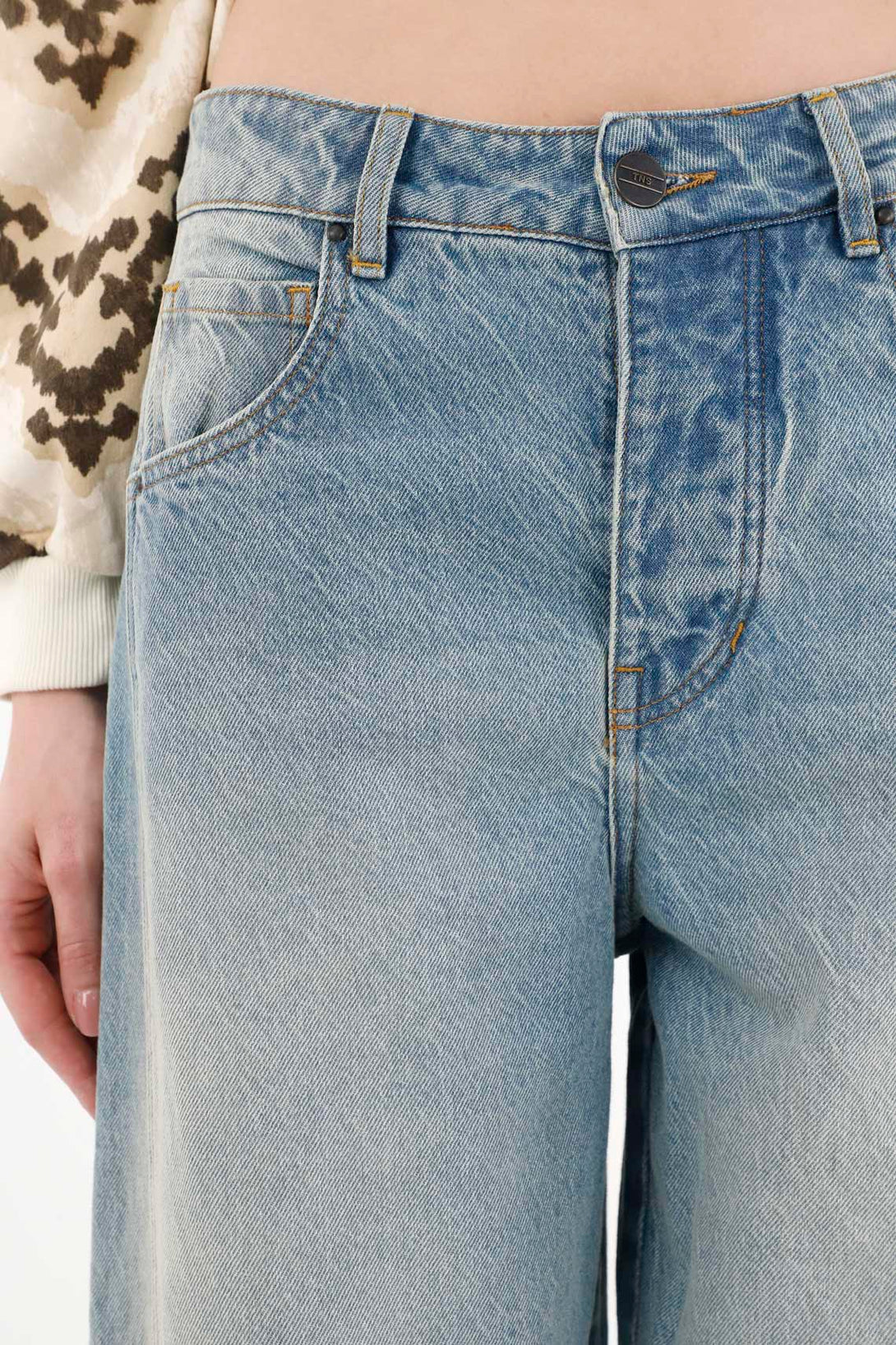 Women's Low Rise Blue Horseshoe Jeans