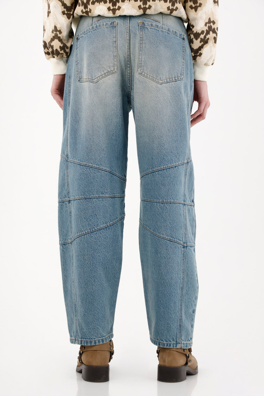 Women's Low Rise Blue Horseshoe Jeans