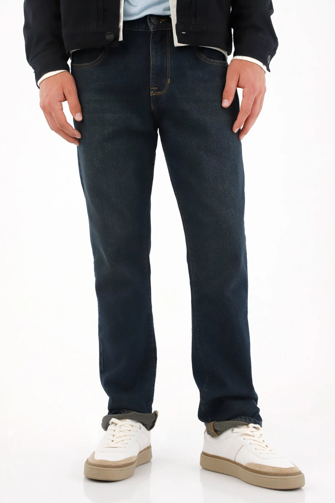 Medium Rise Straight Jeans in Blue for Men