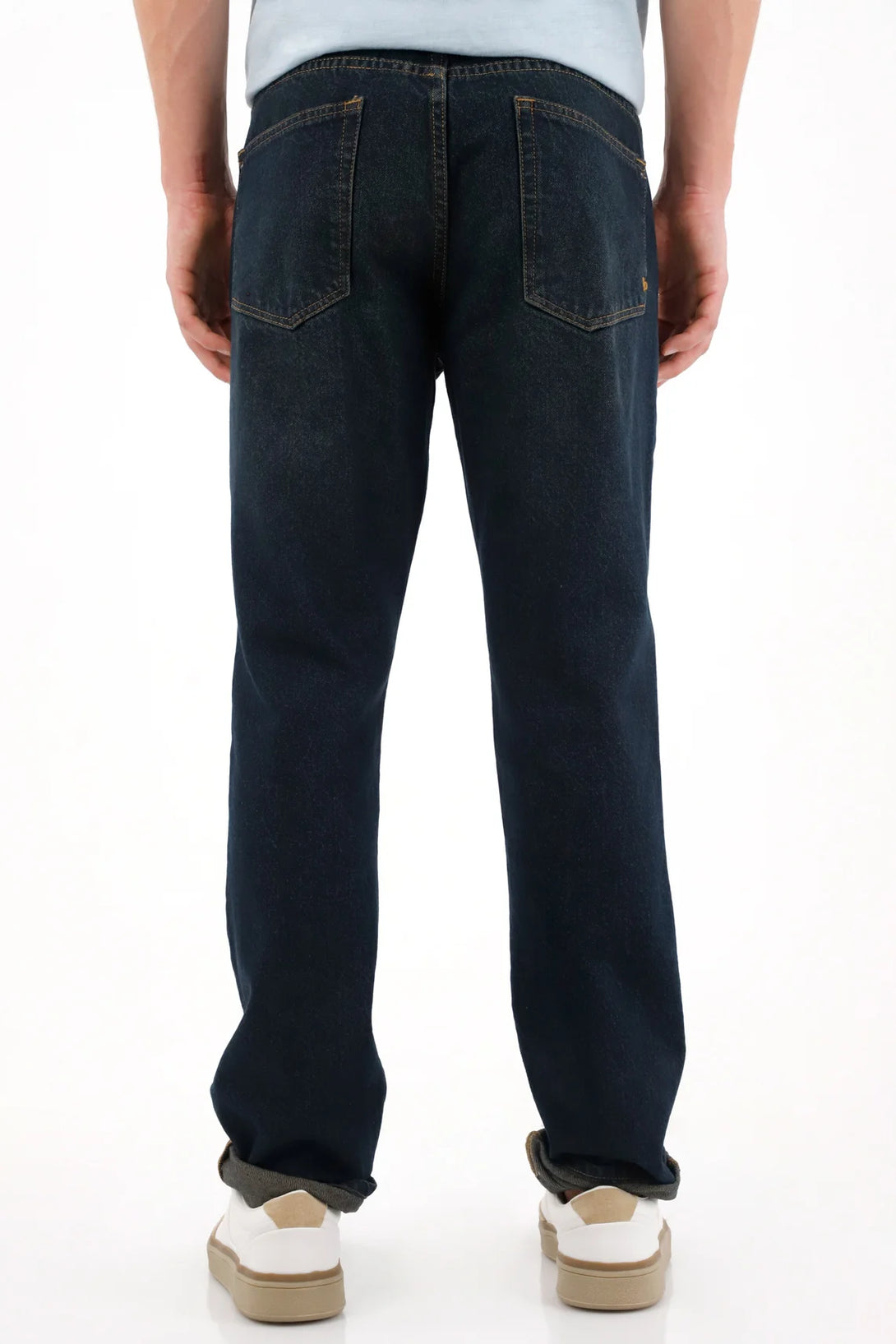 Skinny Jeans with 3D Wrinkles in Blue for Men