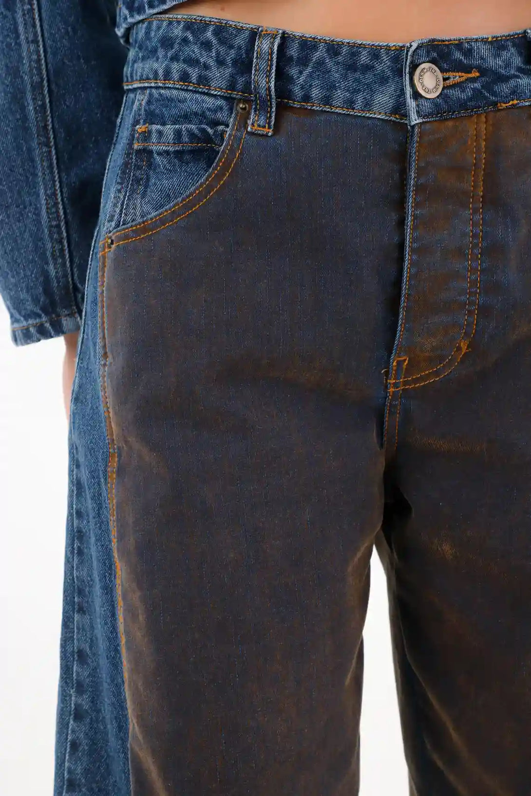 Blue velvet cut jeans for women