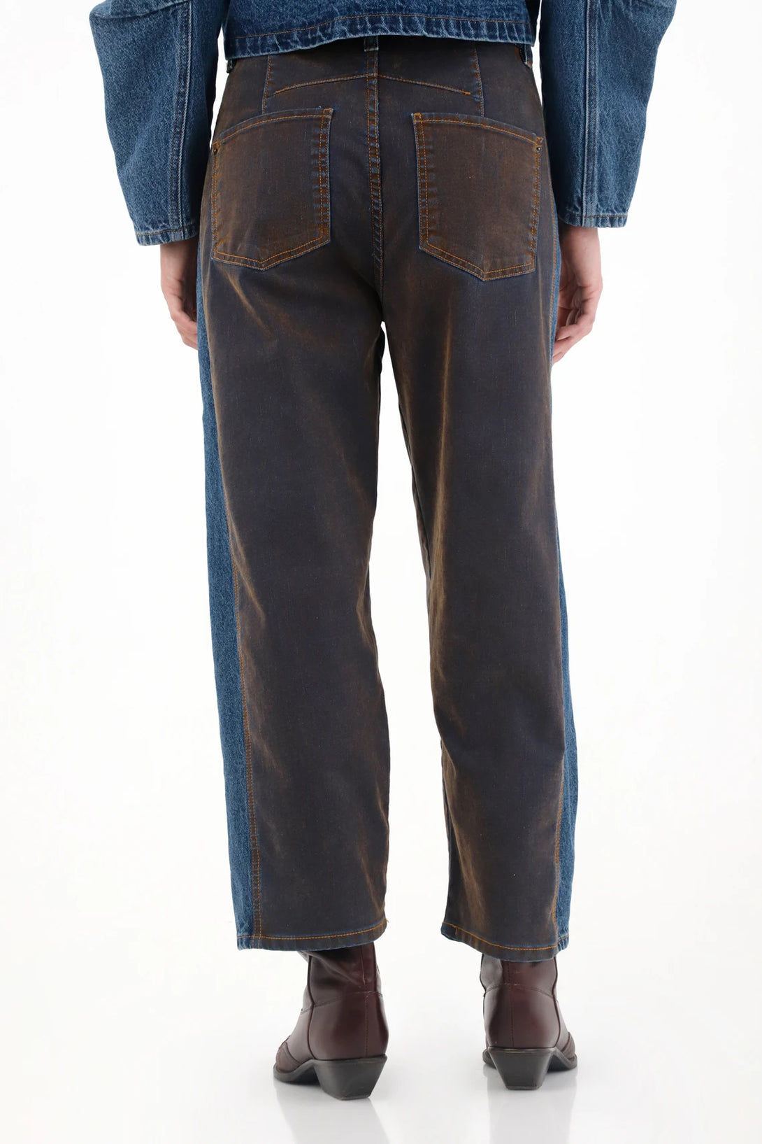 Blue velvet cut jeans for women