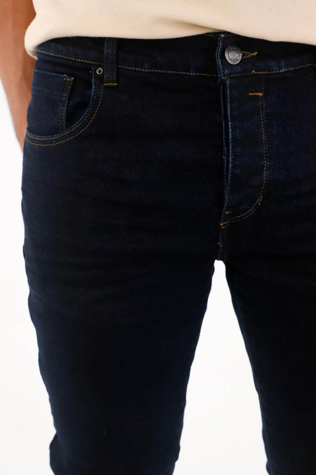 Jean Skinny tiro medio azul para hombre