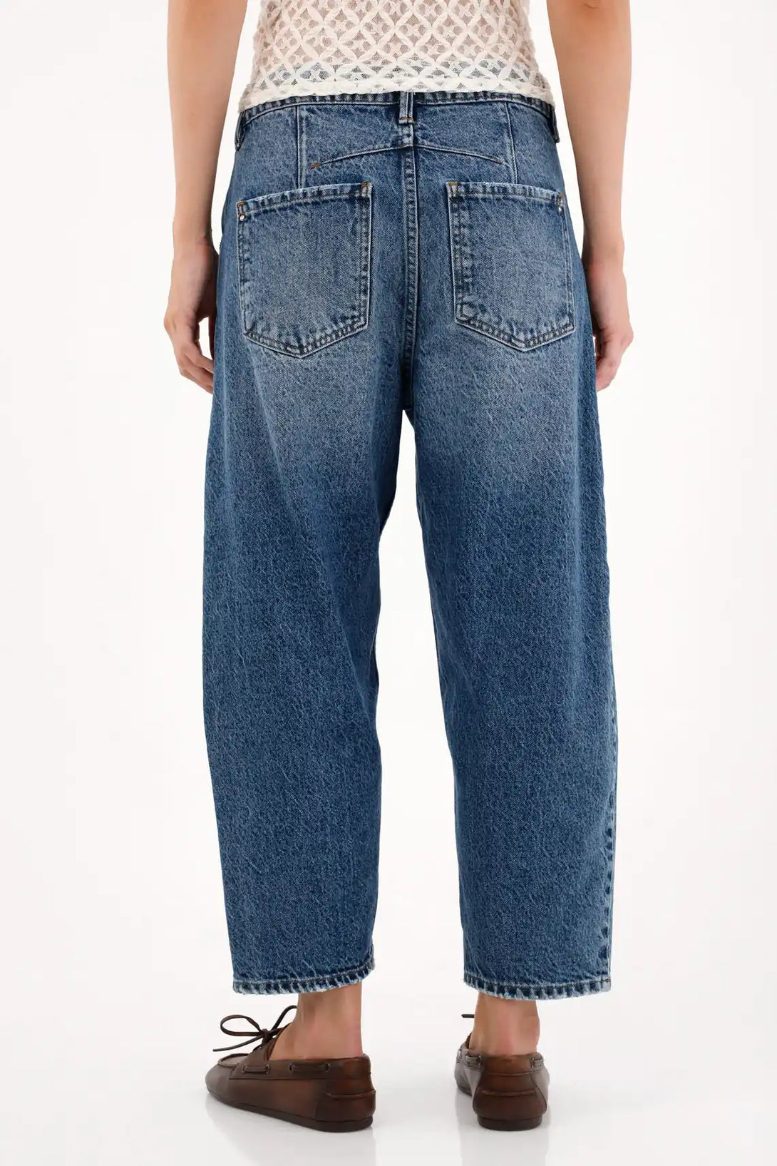 Jean Horseshoe cinco bolsillos azul para mujer