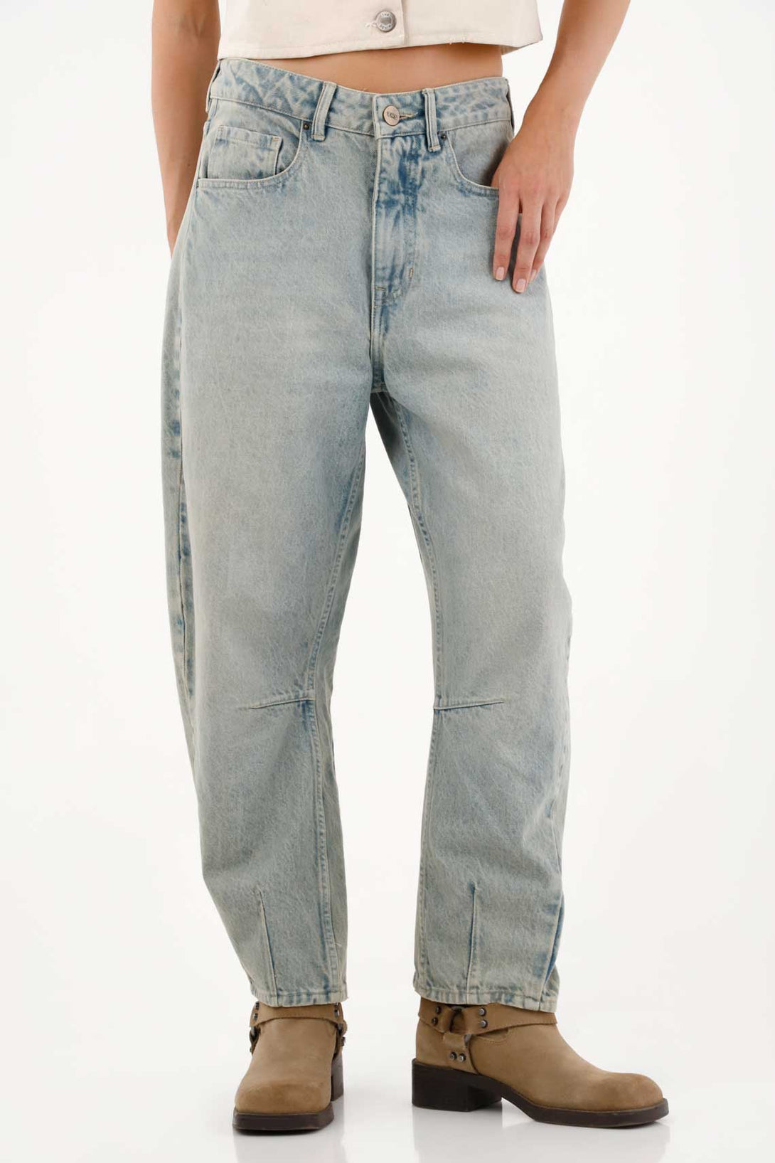 Horseshoe Five-Pocket Blue Jeans for Women