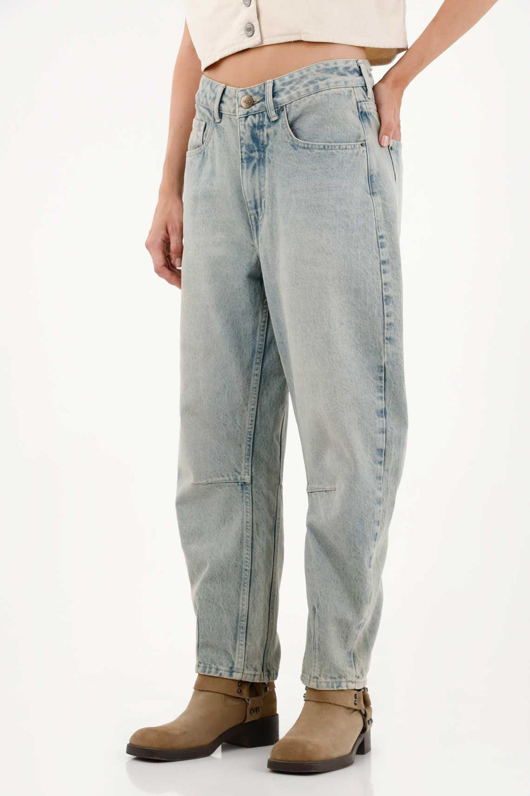 Horseshoe Five-Pocket Blue Jeans for Women