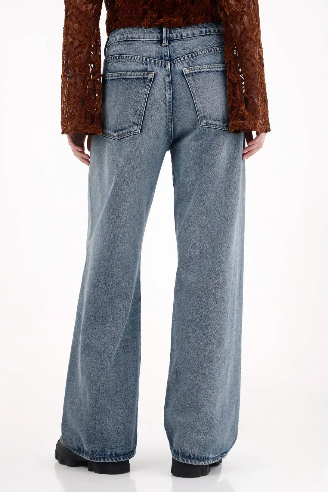 Medium Tone Wide Leg Jeans for Women