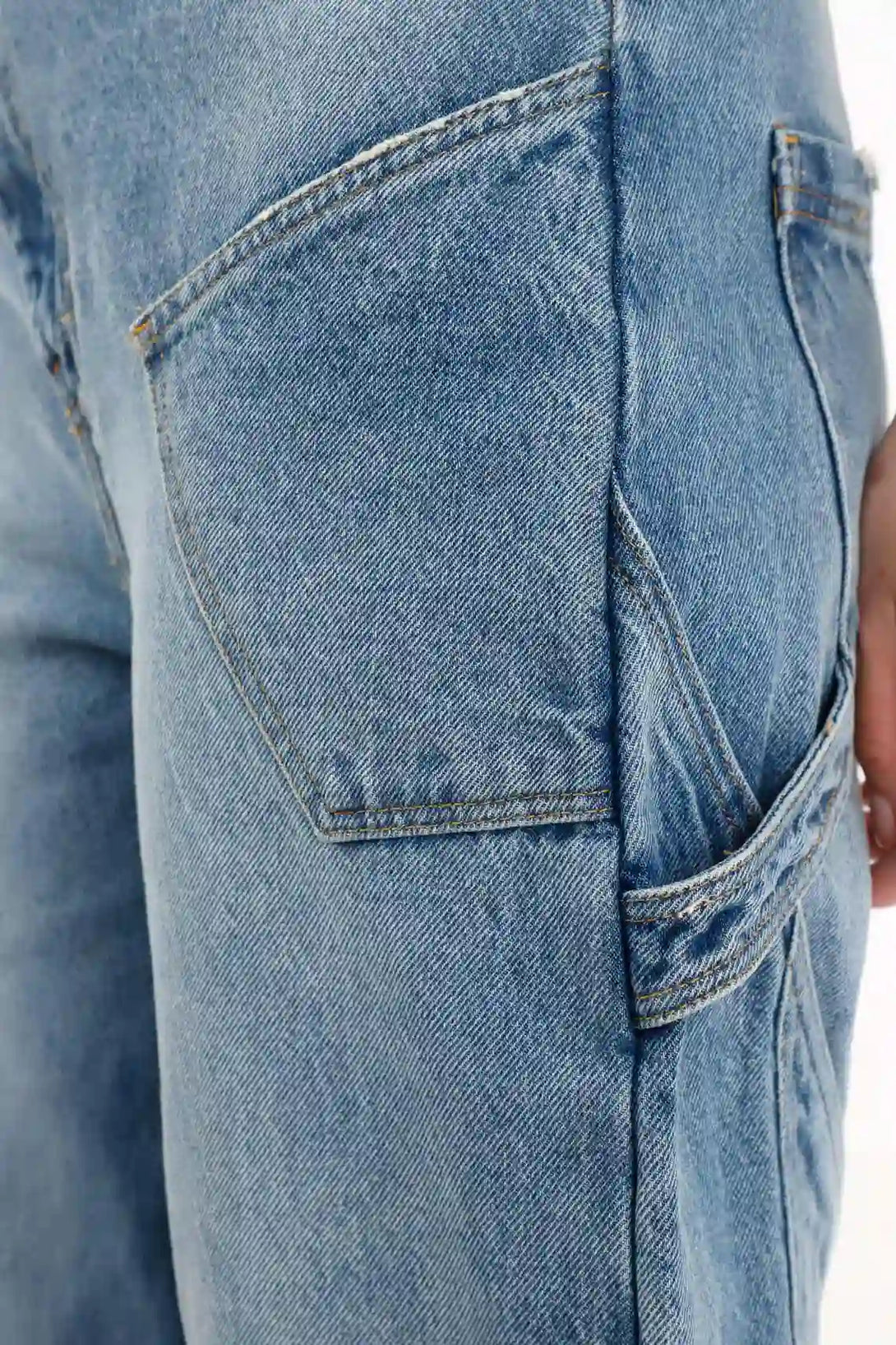 Jean Horseshoe con jota diagonal azul para mujer