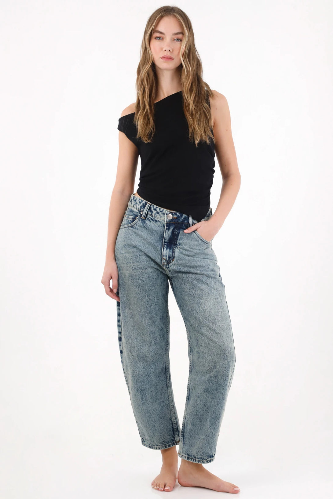 Medium Blue Slouchy Jeans for Women