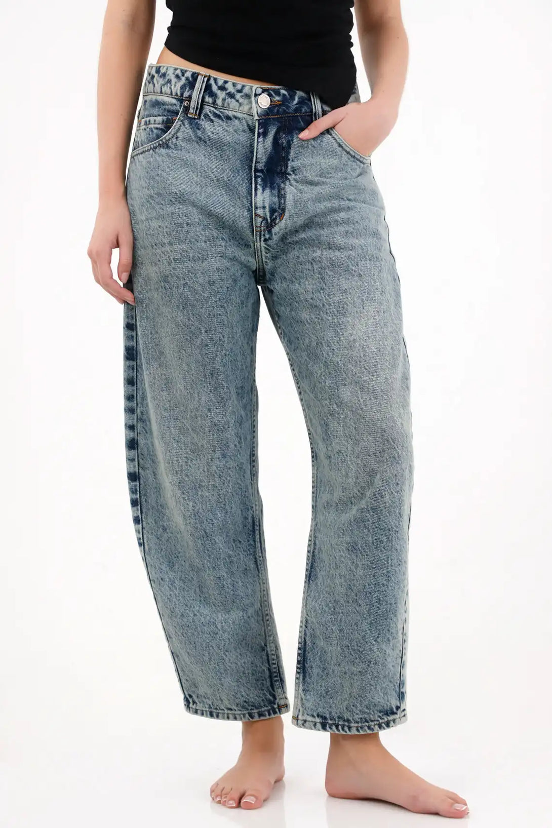 Medium Blue Slouchy Jeans for Women