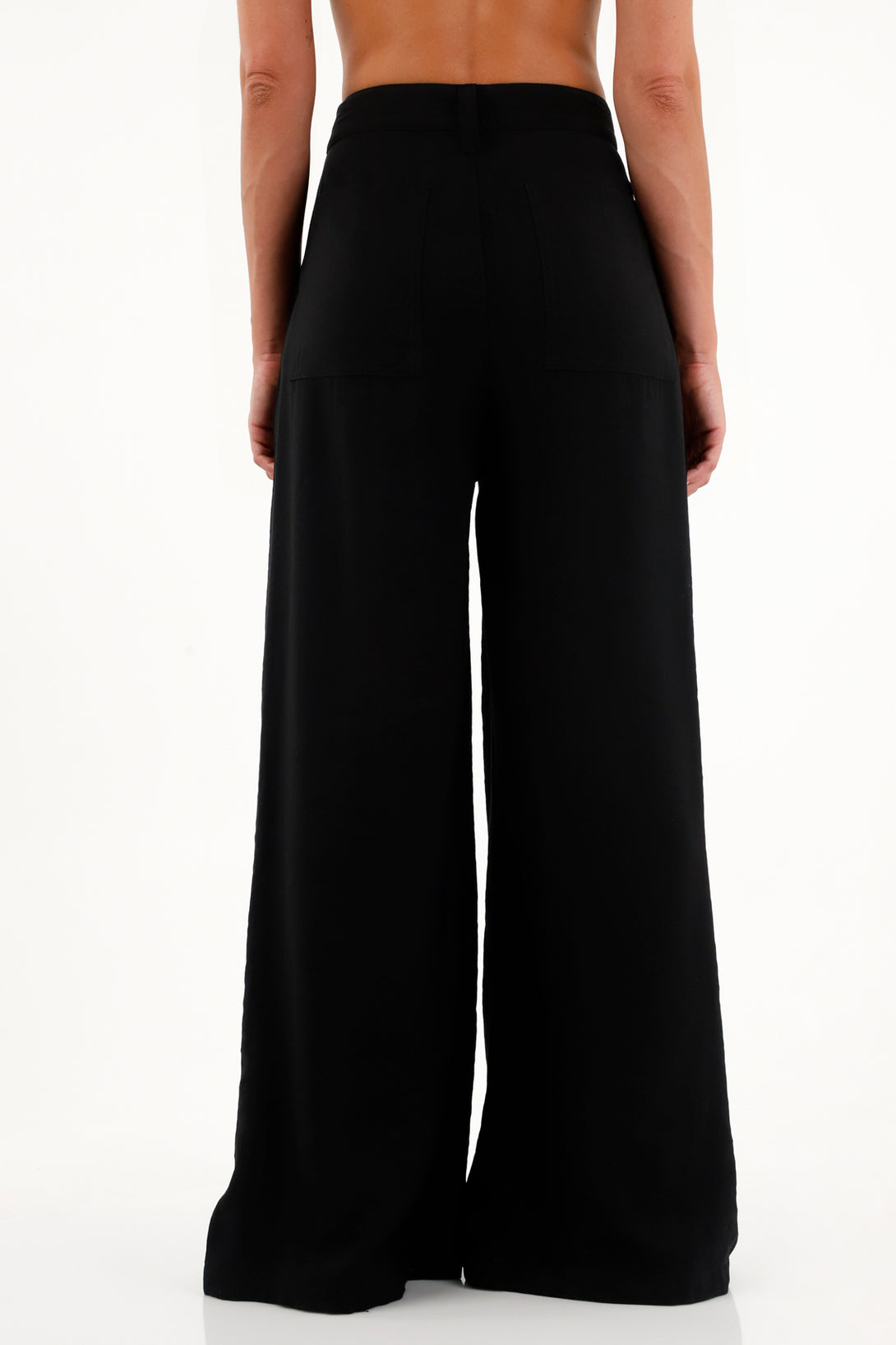 Women's High-Waisted Black Wide-Leg Pants