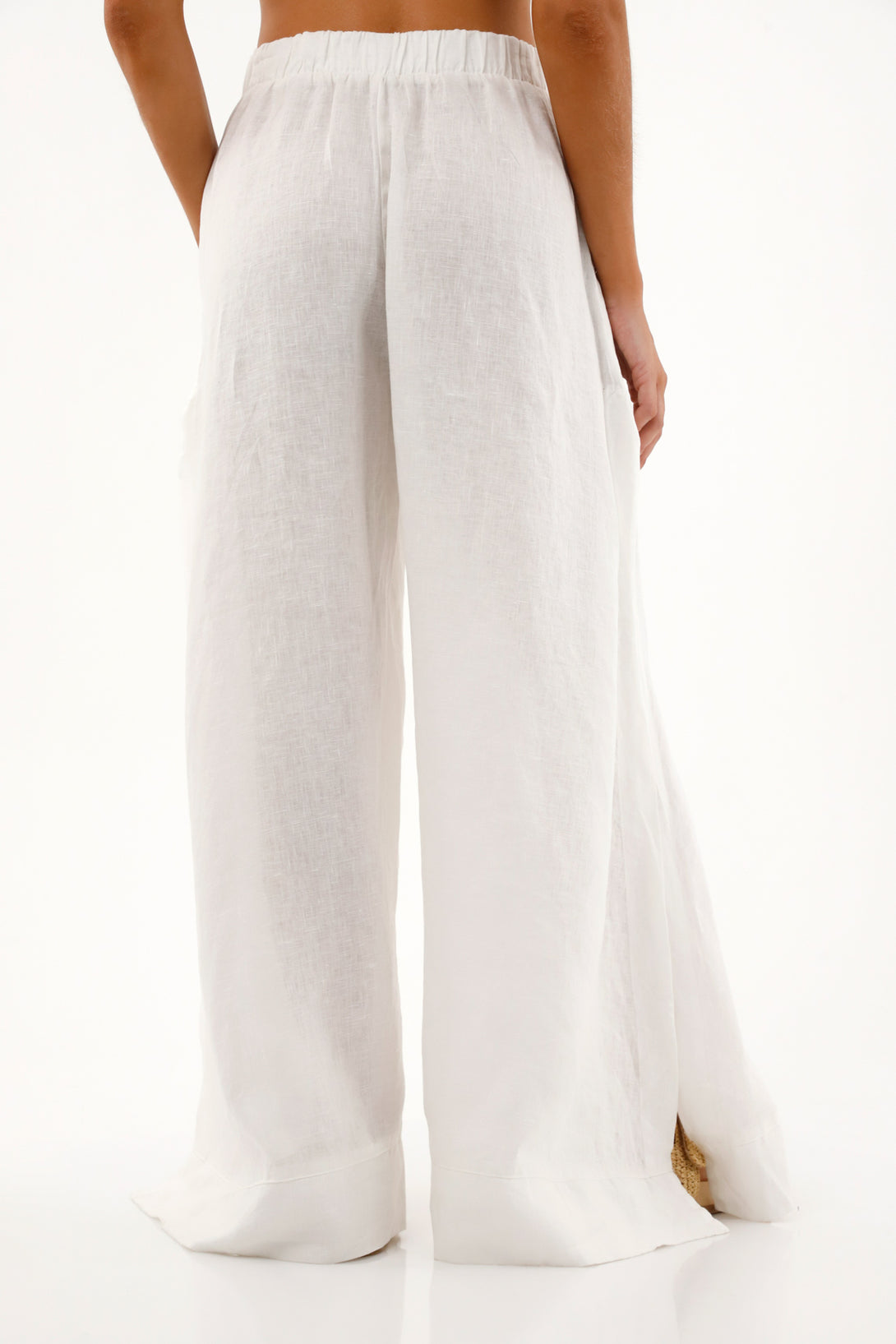 Pantalón Wide Leg en 100% lino para mujer
