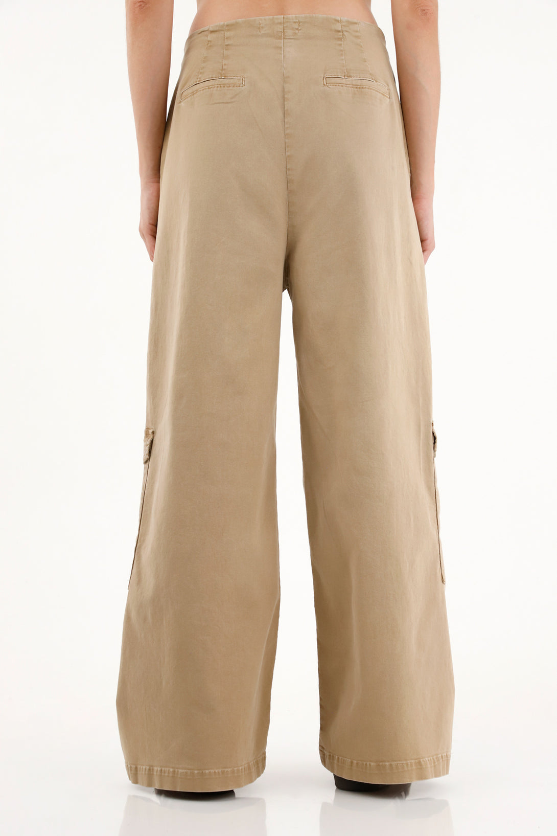Women's Brown Wide-Leg Cargo Pants