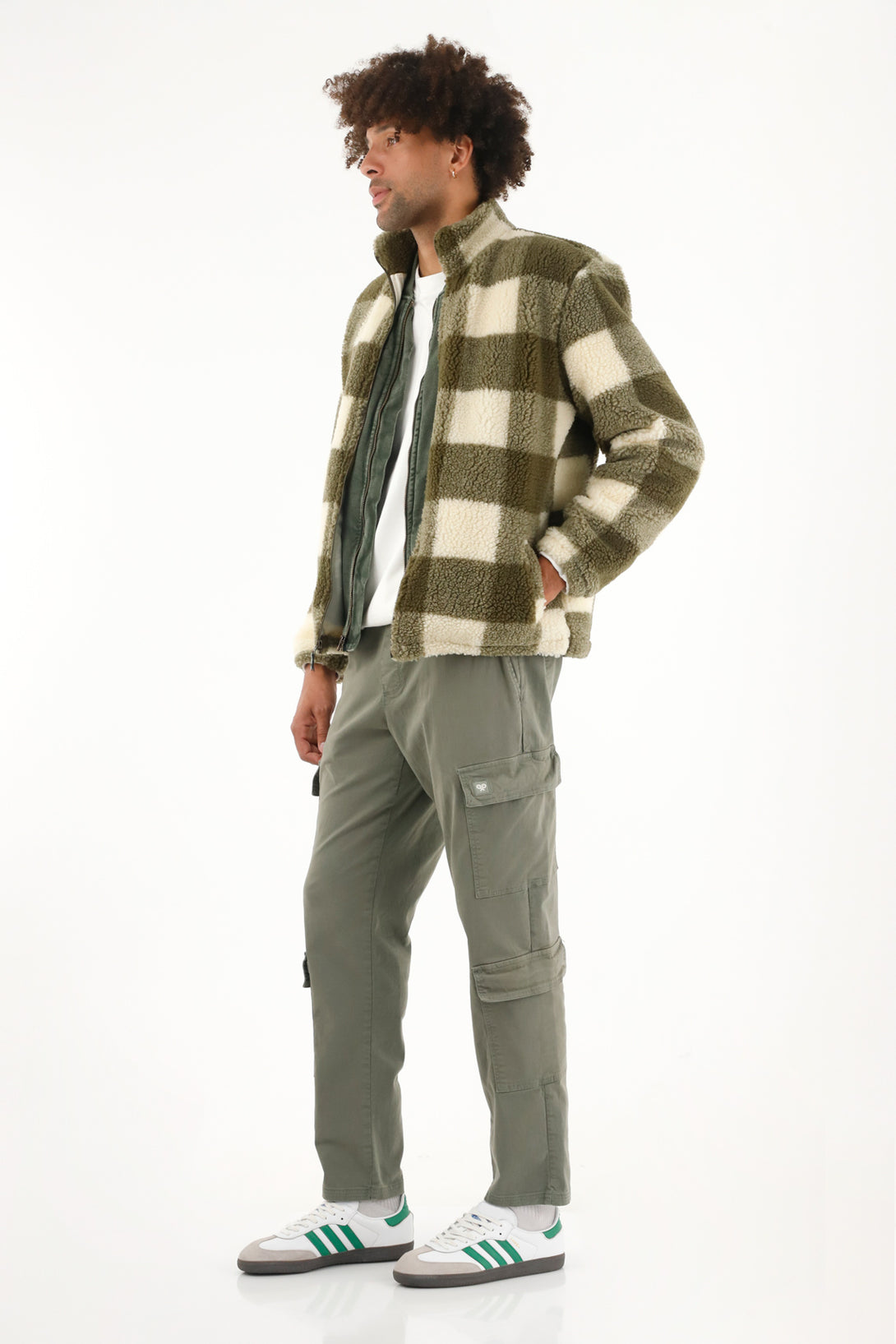 Men's green drill jogger pants