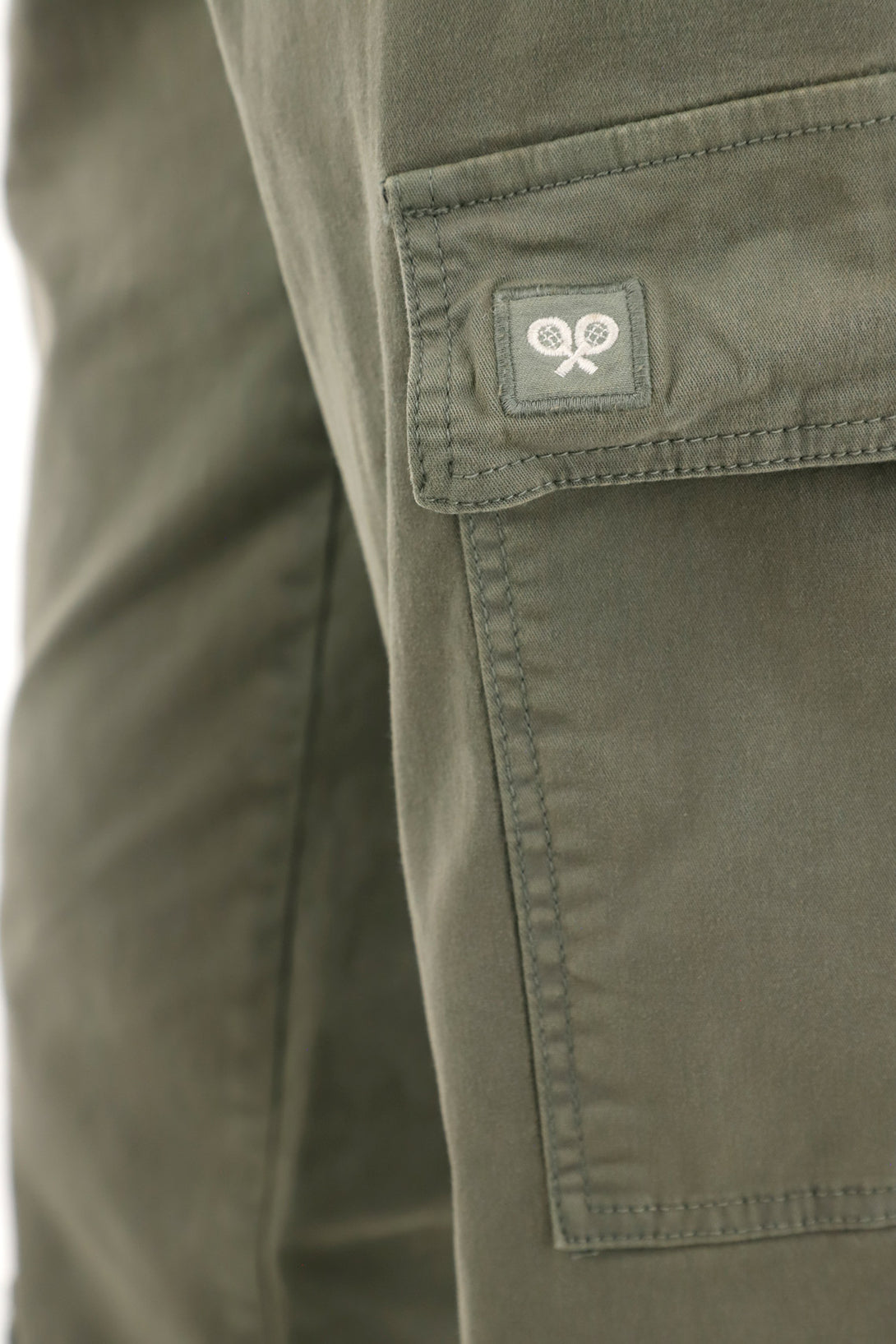 Men's green drill jogger pants