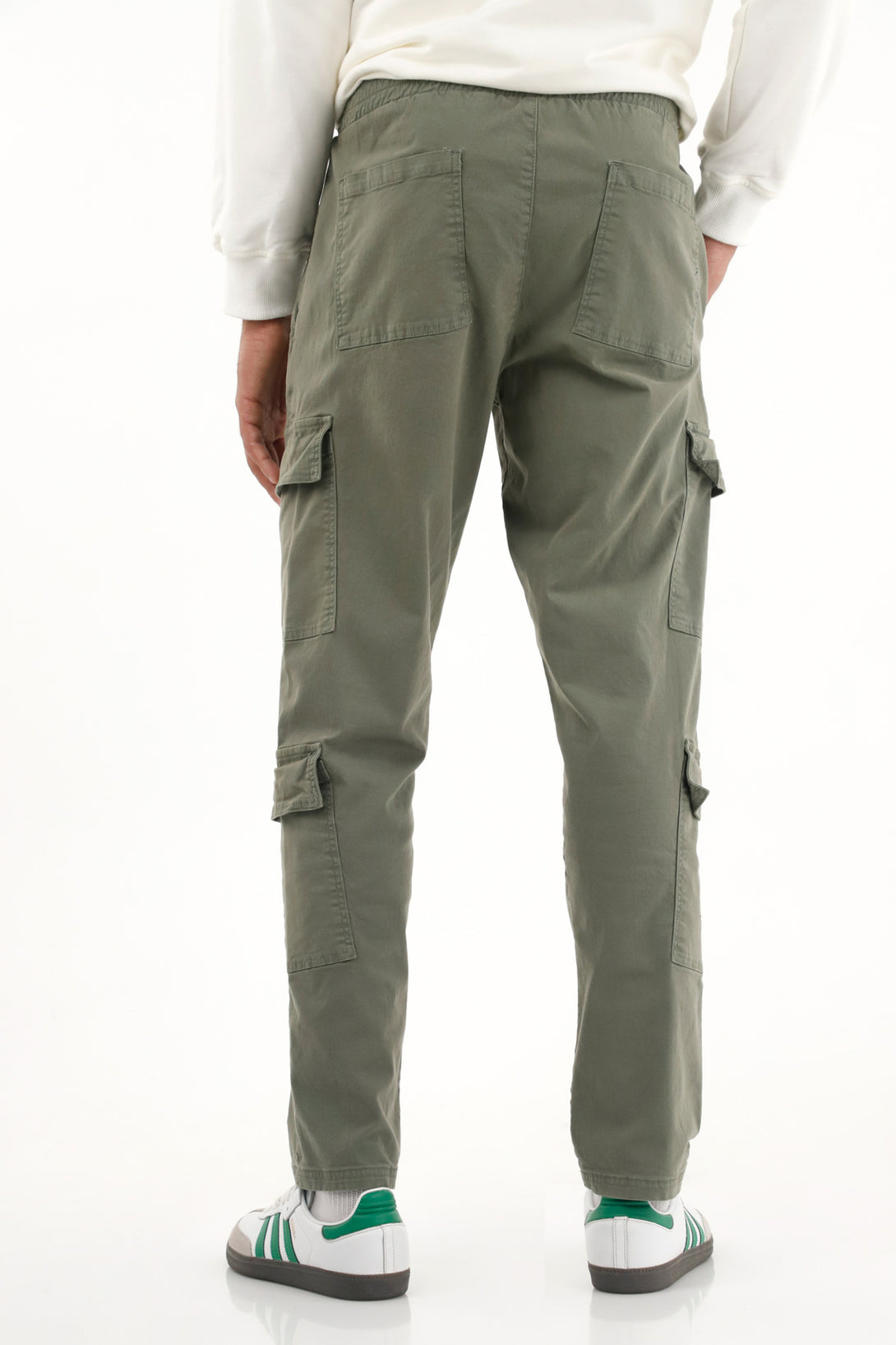 Men's green drill jogger pants