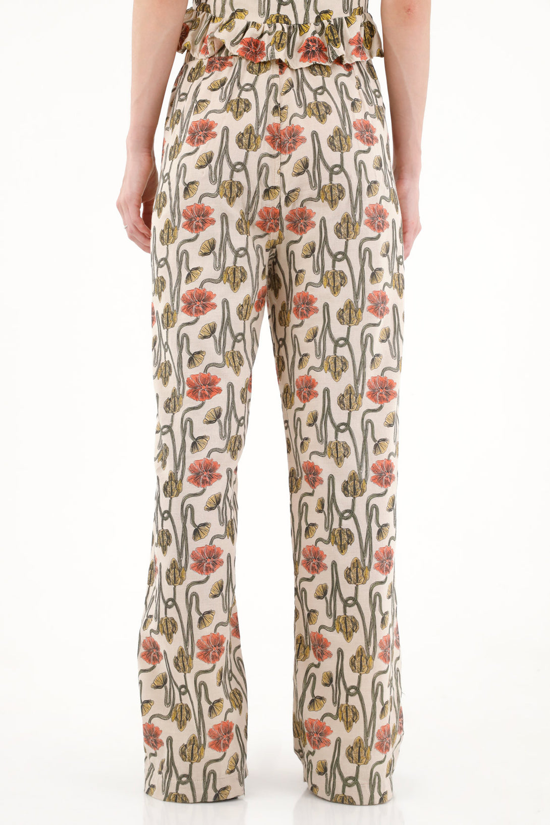Women's Straight Leg Pants with Embossed Print