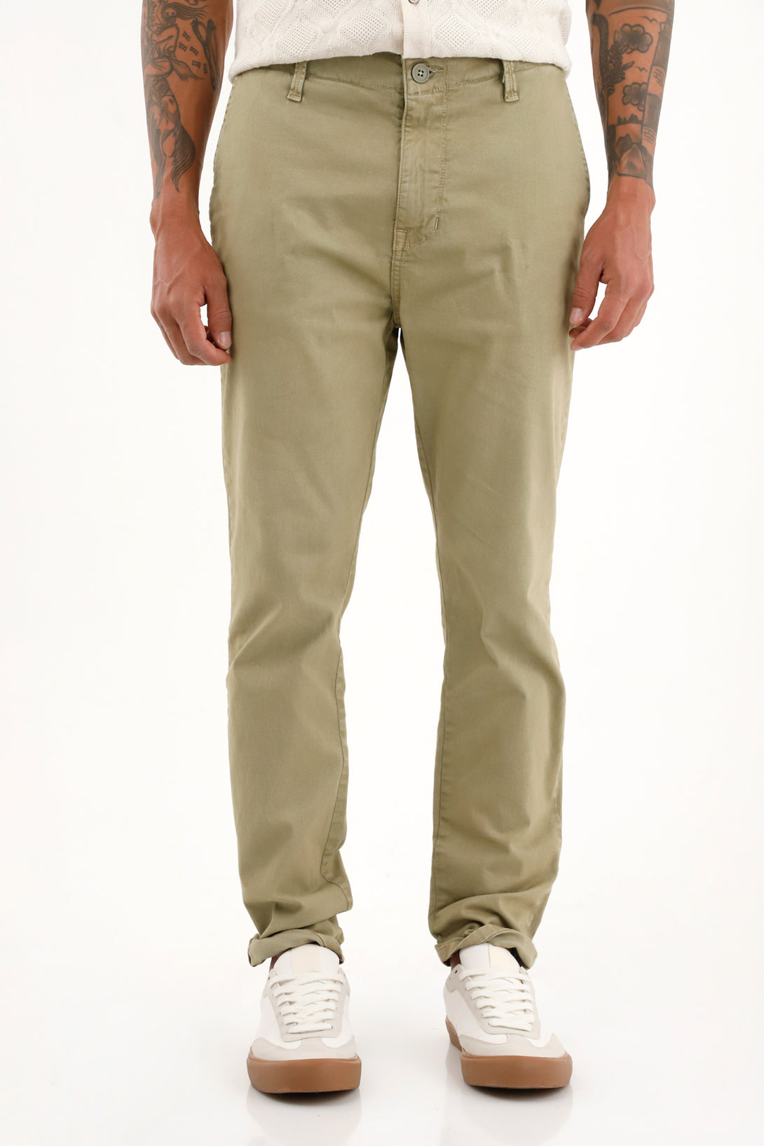 Men's green chino pants